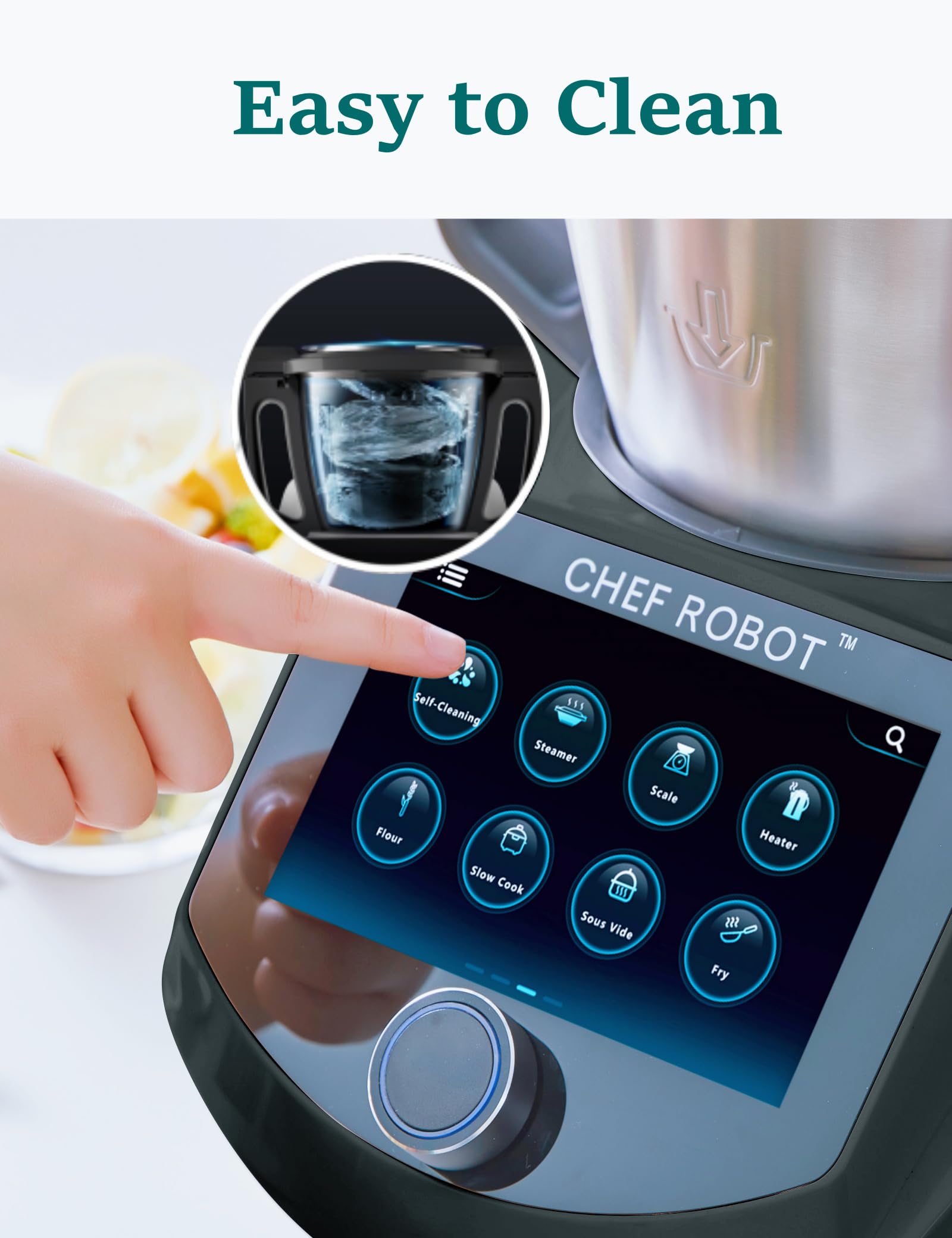 UltraCook Smart Food Processor - 3.5L Multifunctional Auto Cooking Machine with Built-in Scale, 7