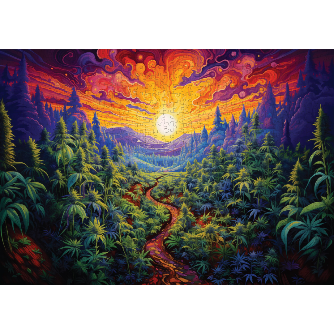 KaleidoKush 1000 Piece Jigsaw Puzzle for Adults - Colorful Abstract Art Puzzle for Home Decor, Relaxation & Family Game Night