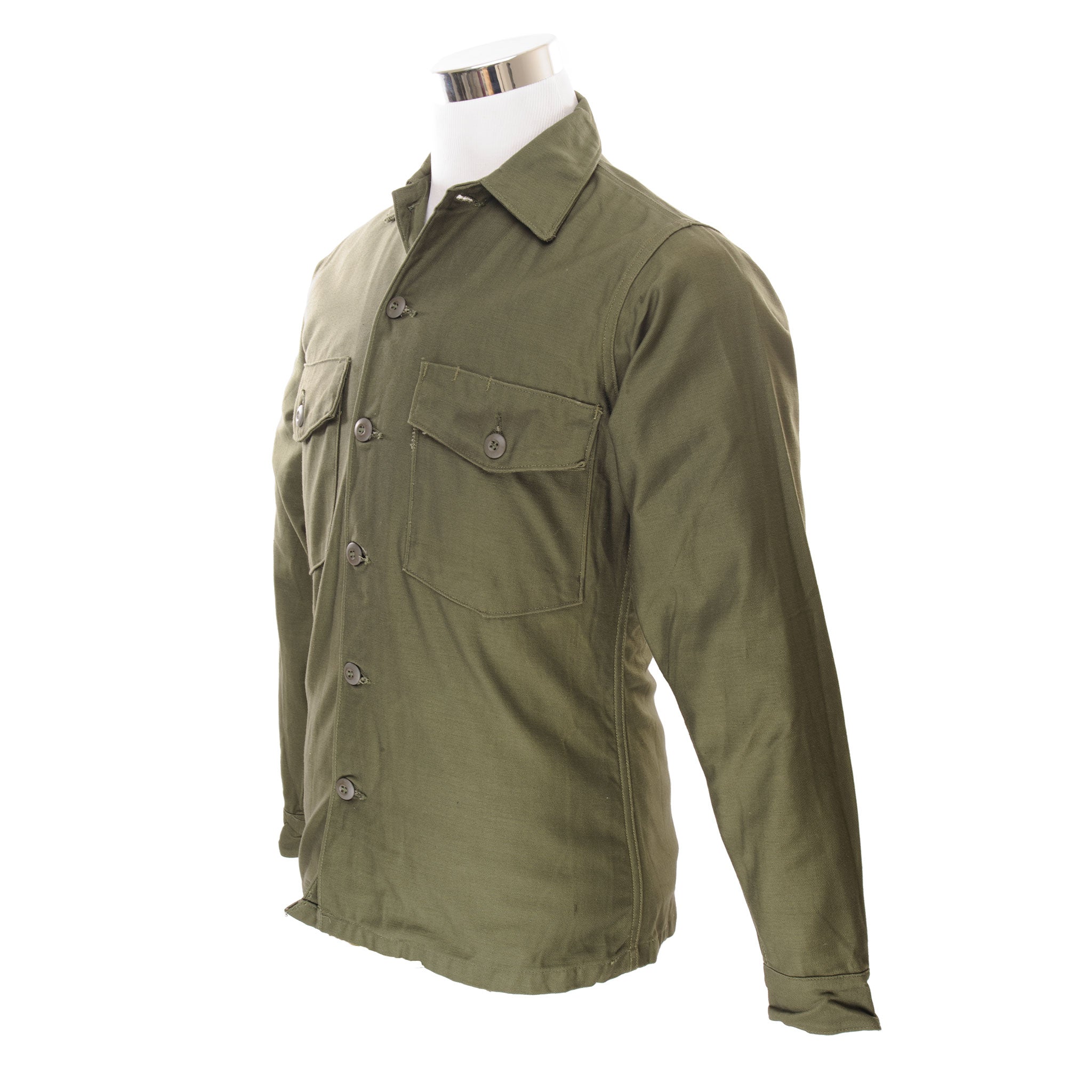 Vintage US Army Sateen Utility Shirt P64 Vietnam War Era - Size 14.5 x 33 - New Old Stock (NOS) - Military Collectible & Reenactment Gear