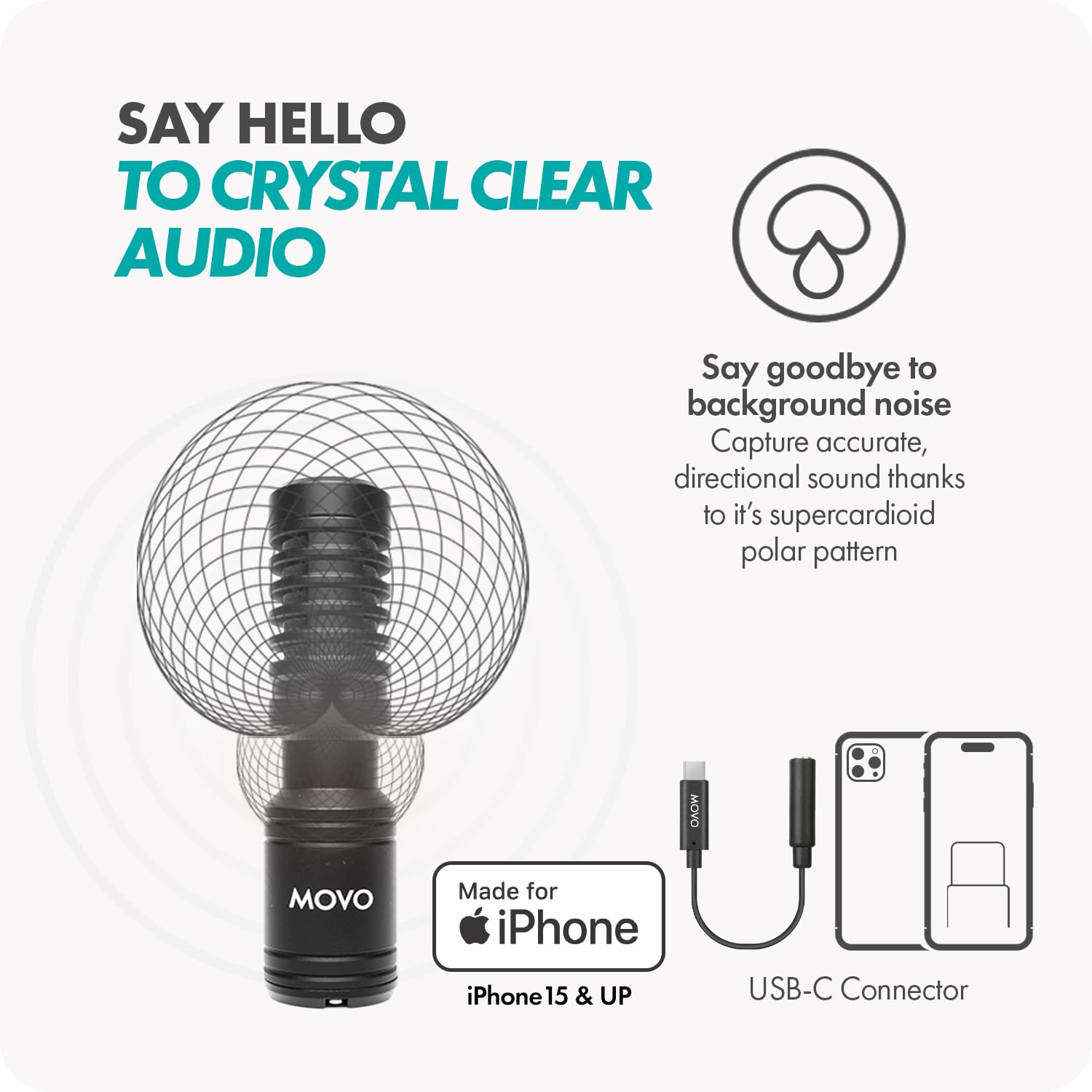 Movo iVlog1-IP Vlogging Kit for iPhone 15/16 Pro Max & Newer Models - USB-C Compatible YouTube Starter Kit with Shotgun Mic, Mini Tripod, LED Light, Wide Angle Lens & Adapter - Perfect for Travel Vlogging, Live Streaming & Content Creation
