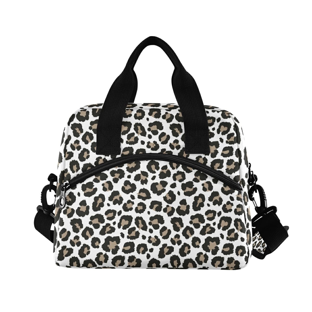 Leopard Cheetah Print Insulated Lunch Bag for Women & Men - Detachable Shoulder Strap Tote for Office, School, Picnic & Hiking | Stylish Animal Skin Design for Work, Travel & Outdoor Activities