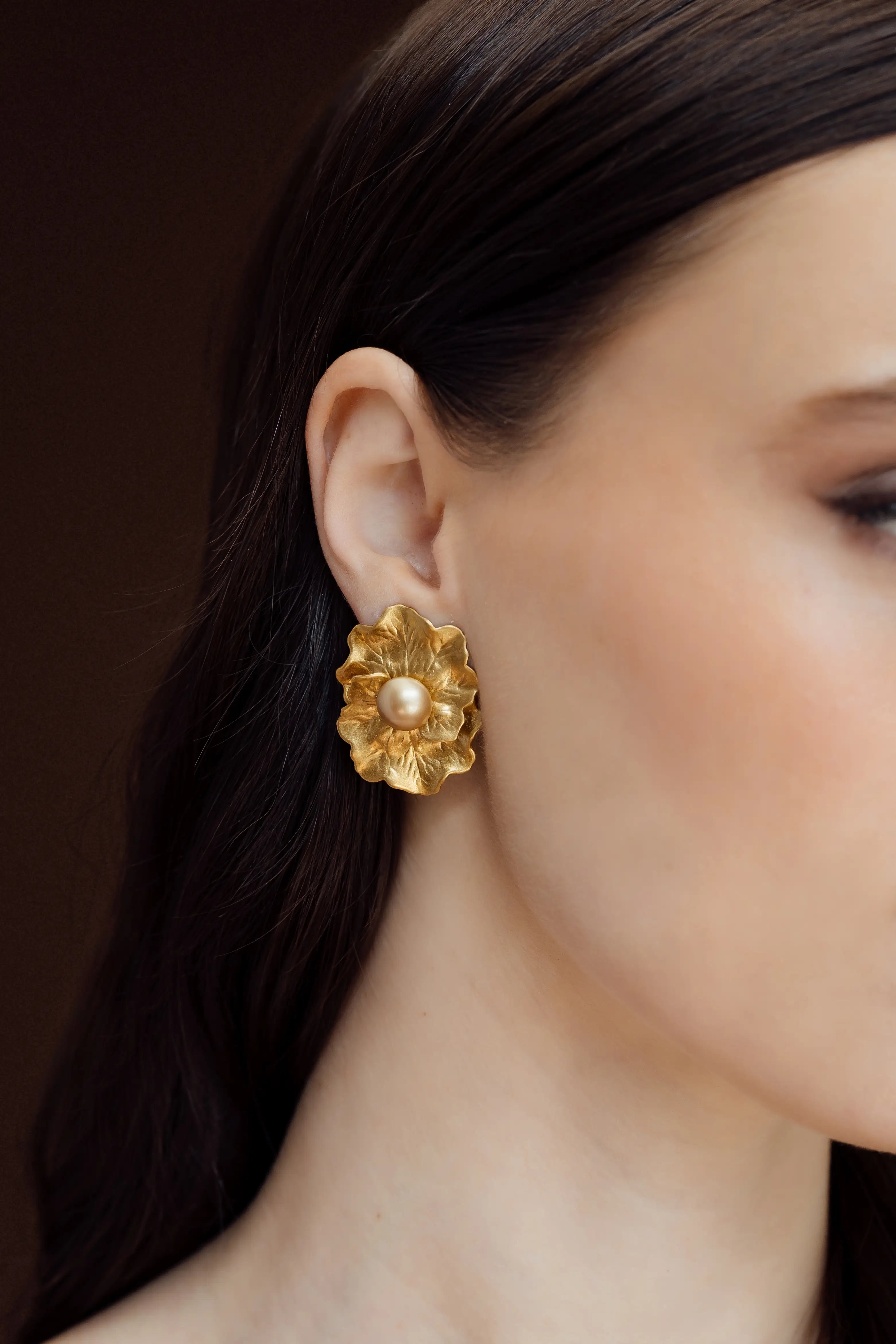 Golden Petale Earrings for Women - Elegant Floral Dangle Earrings for Party, Wedding & Everyday Wear | Hypoallergenic & Lightweight Fashion Jewelry