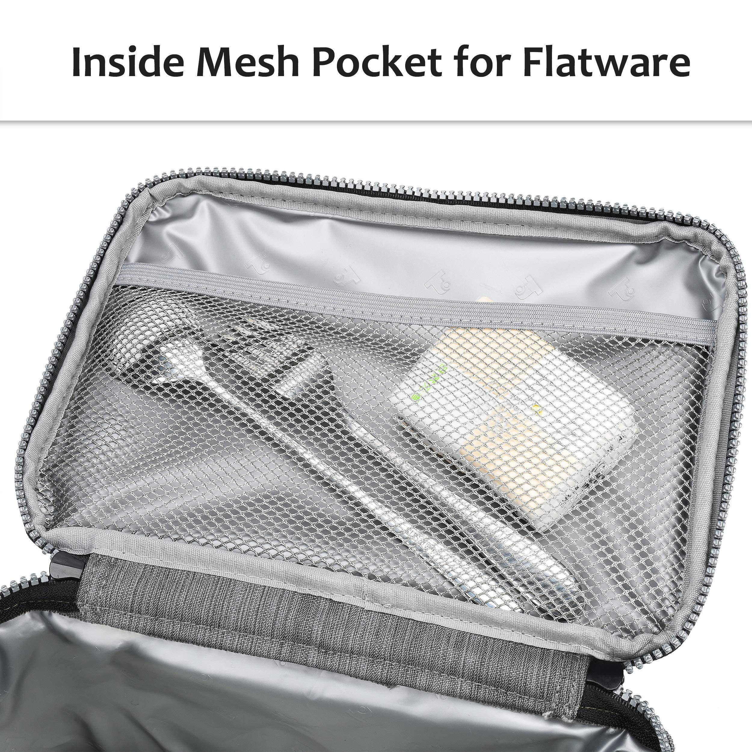 Tirrinia Insulated Lunch Bag for Women & Men - Leakproof Thermal Reusable Lunch Box Tote - Office Work Lunch Cooler - Light Grey - Perfect for Work, School & Picnics