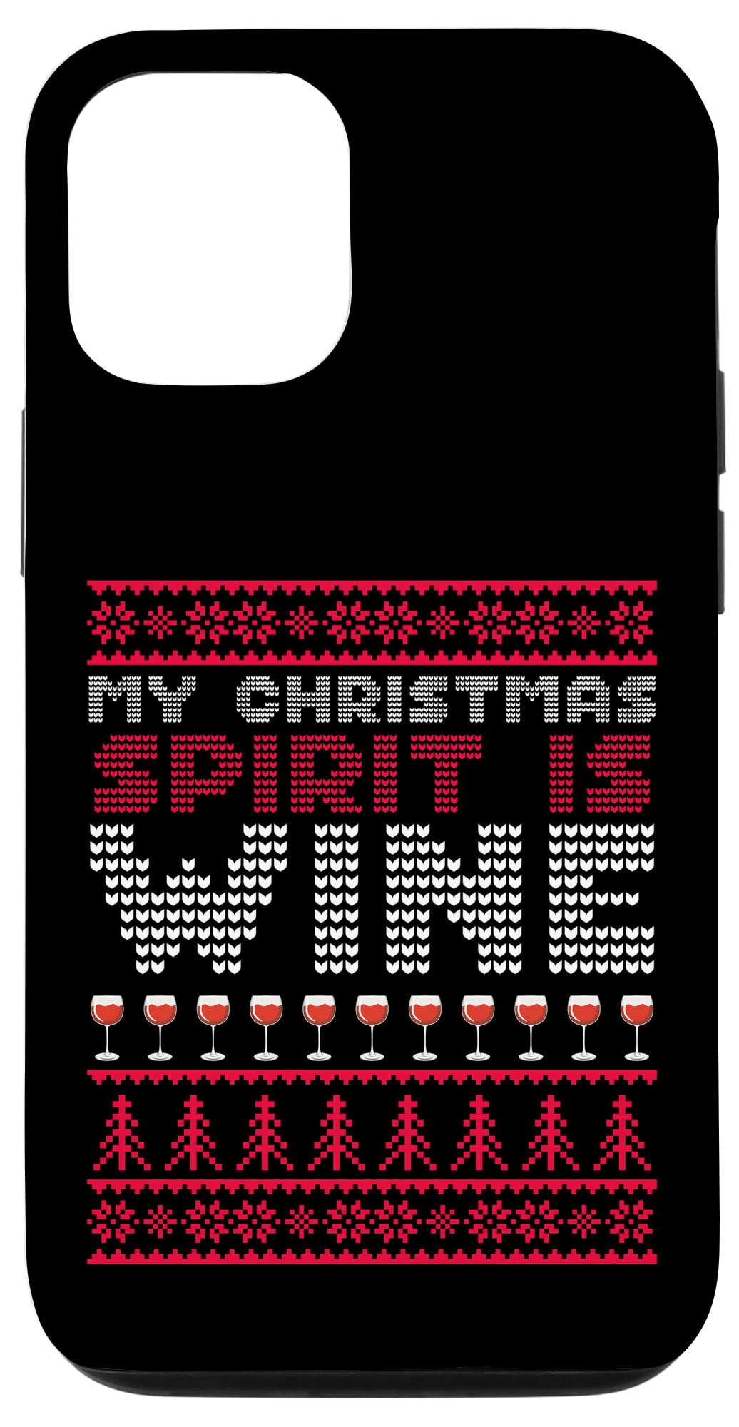 iPhone 12/12 Pro Christmas Wine Lover Case - Festive Holiday Design for Wine Enthusiasts | Perfect for Christmas Parties, Gift Giving & Seasonal Celebrations