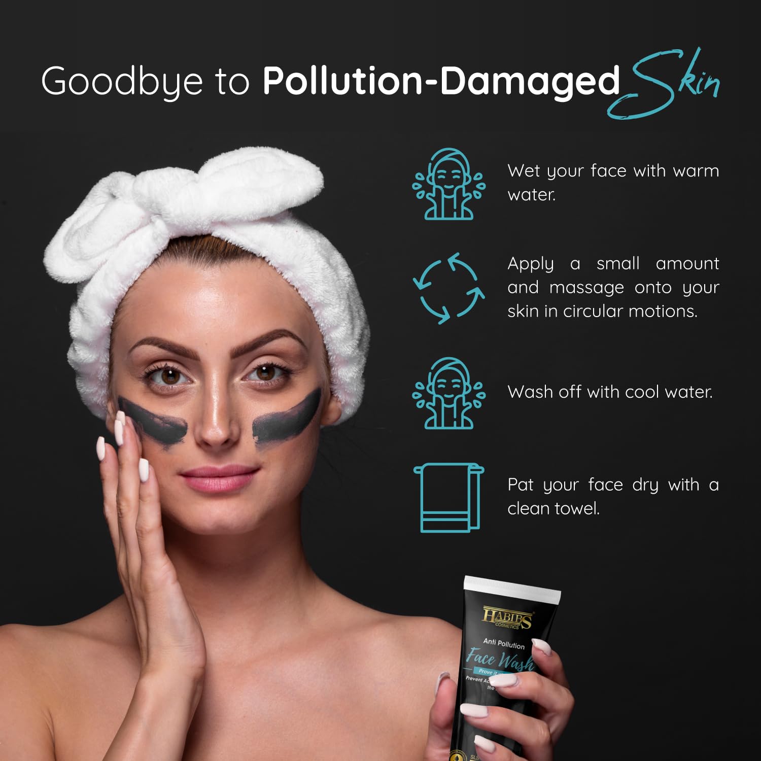 Habibs Anti-Pollution Face Wash - Deep Pore Cleanser for Oily Skin, Detoxifying & Purifying Formula with Oil Control (100ml) | Fresh & Glowing Skin Care for Daily Use at Home or Travel