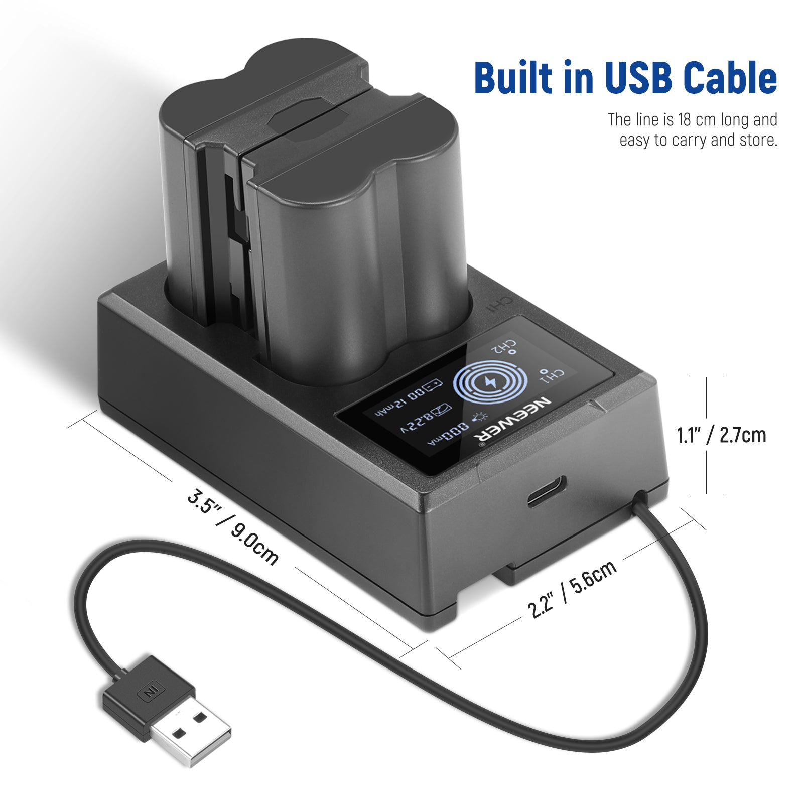 NEEWER NP W235 Camera Battery Charger Set with 2 Batteries - Compatible with Sony NP-FW50, Fast Charging, LED Indicator - Perfect for DSLR, Mirrorless Cameras & Video Shooting