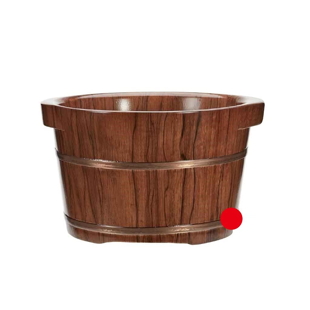 Zhan Yi Shop Wooden Foot Soaking Tub for Home Spa & Massage - Golden Teak Foot Bath Barrel for Adults & Kids - Perfect for Relaxation, Pedicures & Foot Care