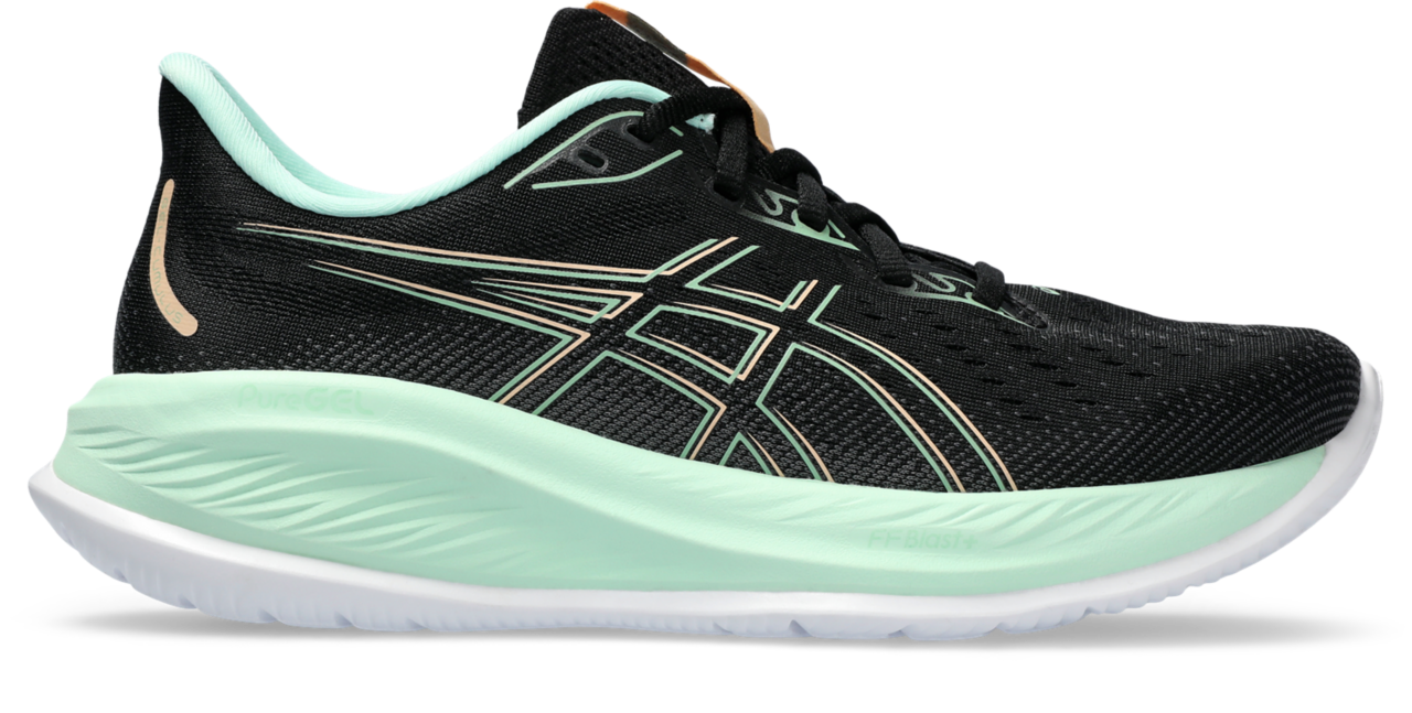 ASICS Women's Cumulus 26 Running Shoes - Black/Mint Tint - Lightweight Cushioned Sneakers for Jogging, Gym Workouts & Everyday Comfort