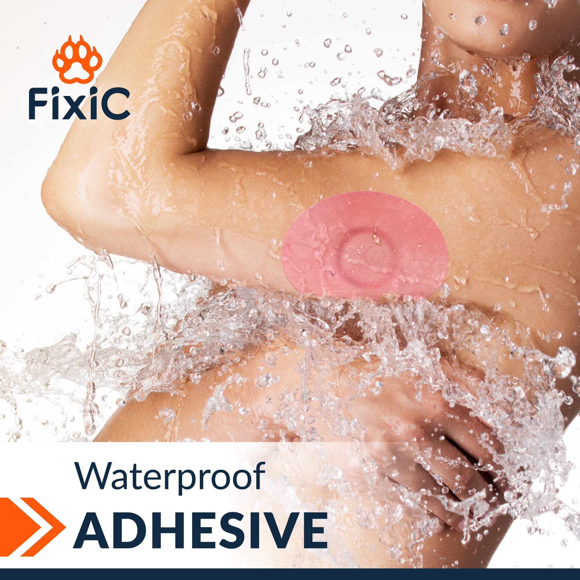FixiC Freestyle Libre 1 2 3 Plus G7 Stelo Guardian Waterproof Adhesive Patches - 25 PCS Pre-Cut Sensor Covers for Secure Fixation (Pink) - Ideal for Swimming, Sports & Active Lifestyles