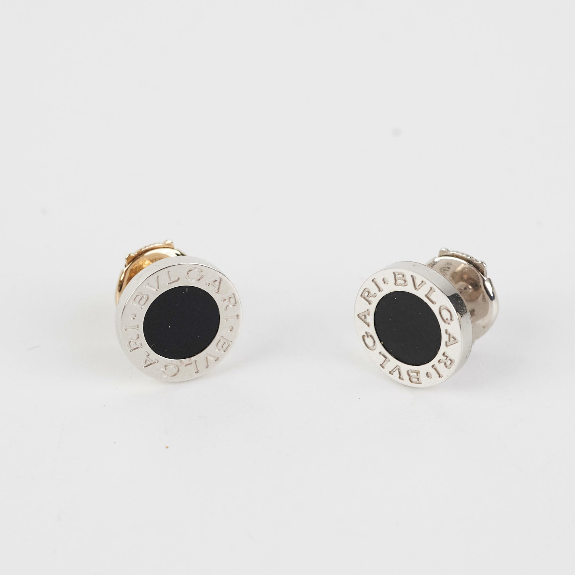 Bvlgari White Gold Onyx Stud Earrings for Women - Luxury 18K Gold Black Onyx Jewelry - Perfect for Parties, Weddings & Special Occasions