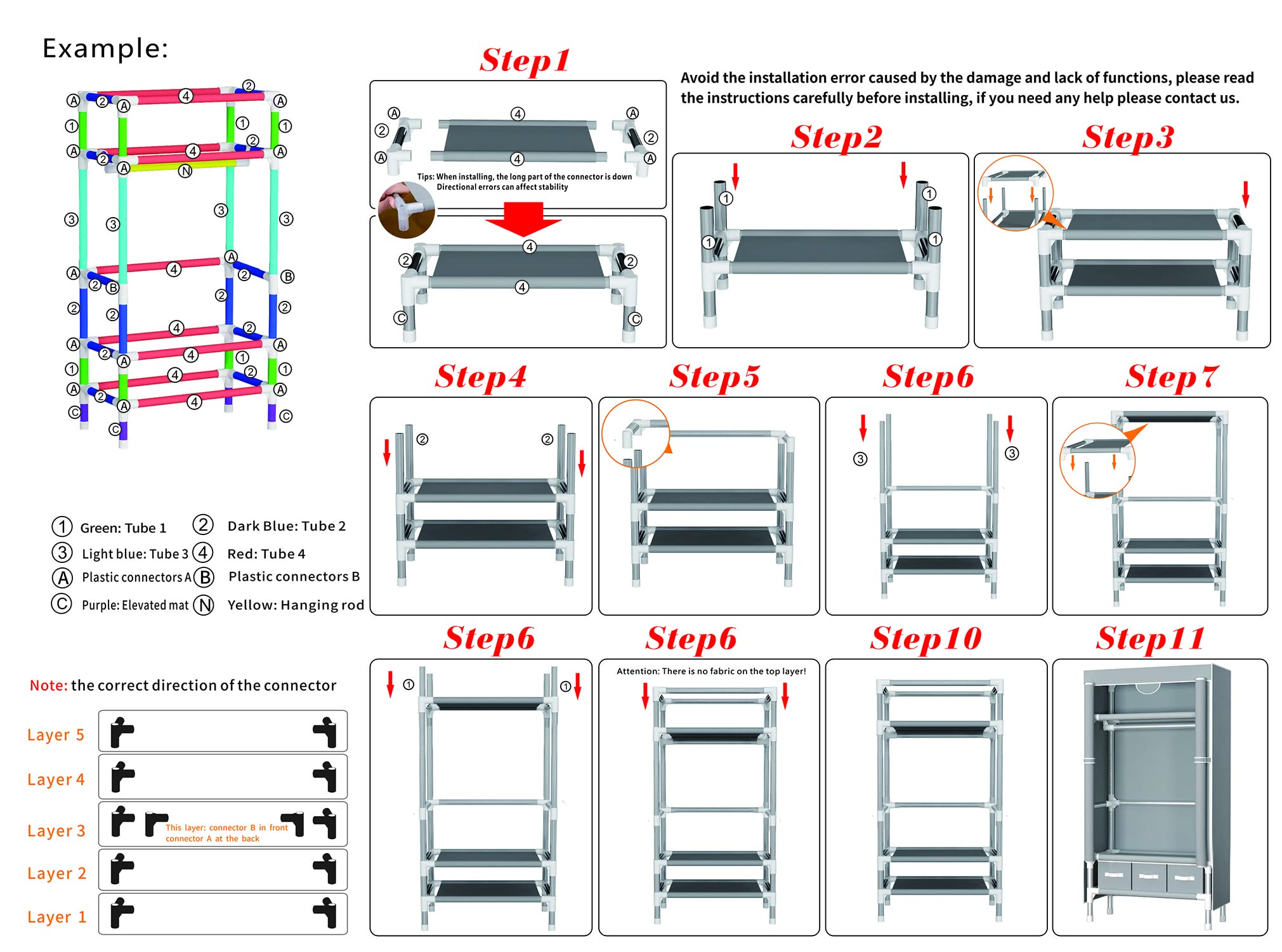 Portable Rolling Wardrobe Closet with Hanging Rack & 3 Drawers - Non-Woven Fabric Storage Organizer for Clothes, No-Tool Assembly, 35.4
