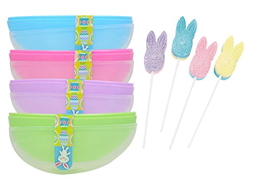 Extra Large Easter Egg Containers with Clear Lids - Set of 4 Plastic Storage Bins for Holiday Candy, Party Favors & Home Organization | Perfect for Easter Decorations, Gift Giving & Seasonal Storage