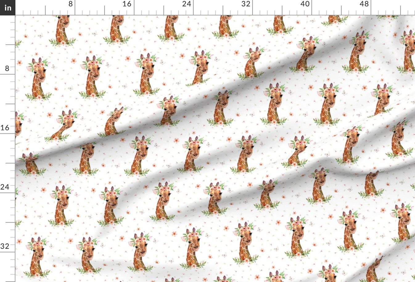 Floral Giraffe Print Pink Boho Minky Fabric by The Yard - Soft Plush Material for Sewing Baby Blankets, Quilt Backing & DIY Plush Toys - Perfect for Nursery Decor, Girls' Room & Boho Home Decor