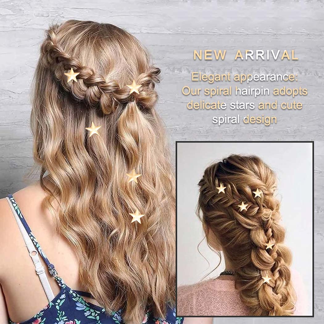 Yean Star Gold Hair Clips for Women & Girls - 5 Pack Hairpins, Hair Accessories for Bridal, Party & Everyday Use