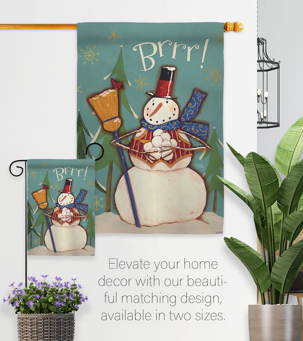 Snowman Winter Wonderland House Flag Set 28x40