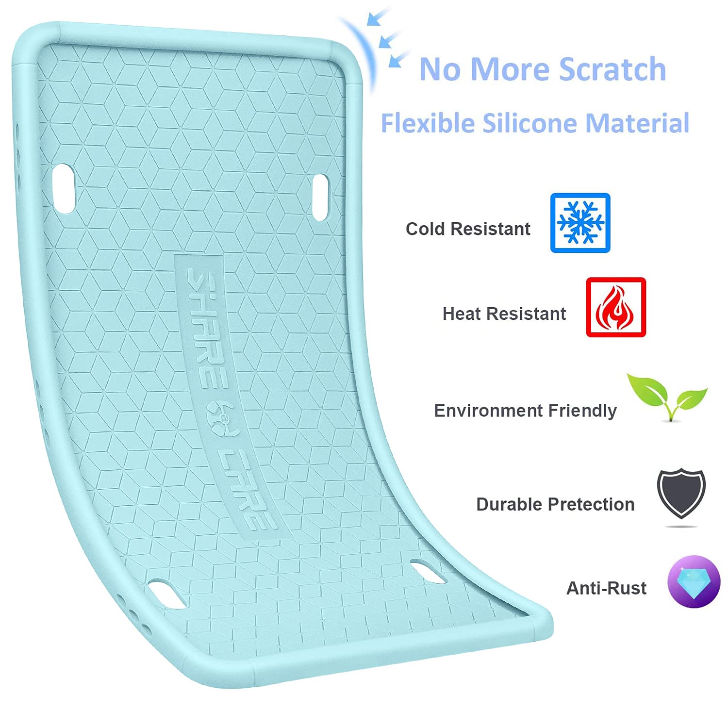2 Pack Blue Silicone License Plate Frame Holder - Rust Proof, Rattle Proof & Weather Resistant - Front & Back Cover for US/CA Standard Cars - Perfect for Daily Commute, Road Trips & Vehicle Protection