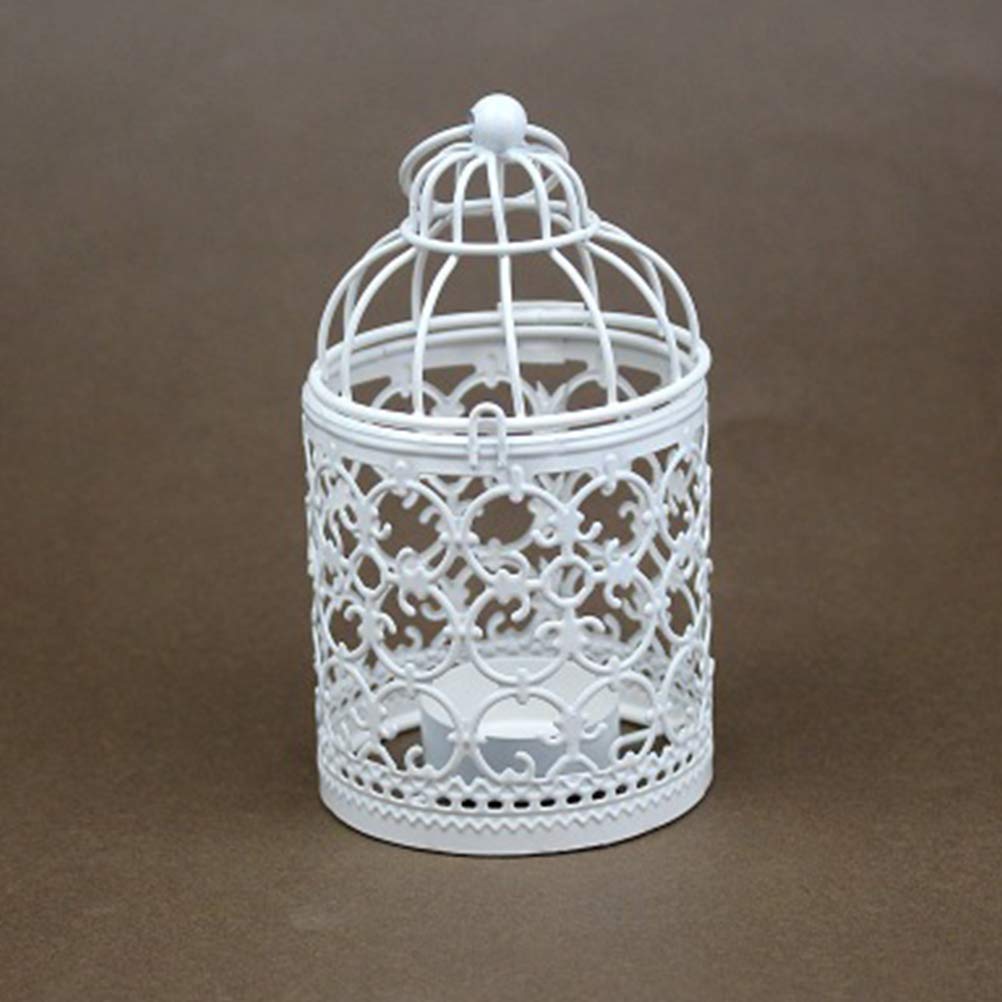 ARTIBETTER 2-Pack White Metal Wedding Candle Holders - Elegant Iron Candlestick Centerpieces for Wedding Decor, Table Centerpiece with Tea Lights - Perfect for Romantic Dinners, Home Decor & Special Events