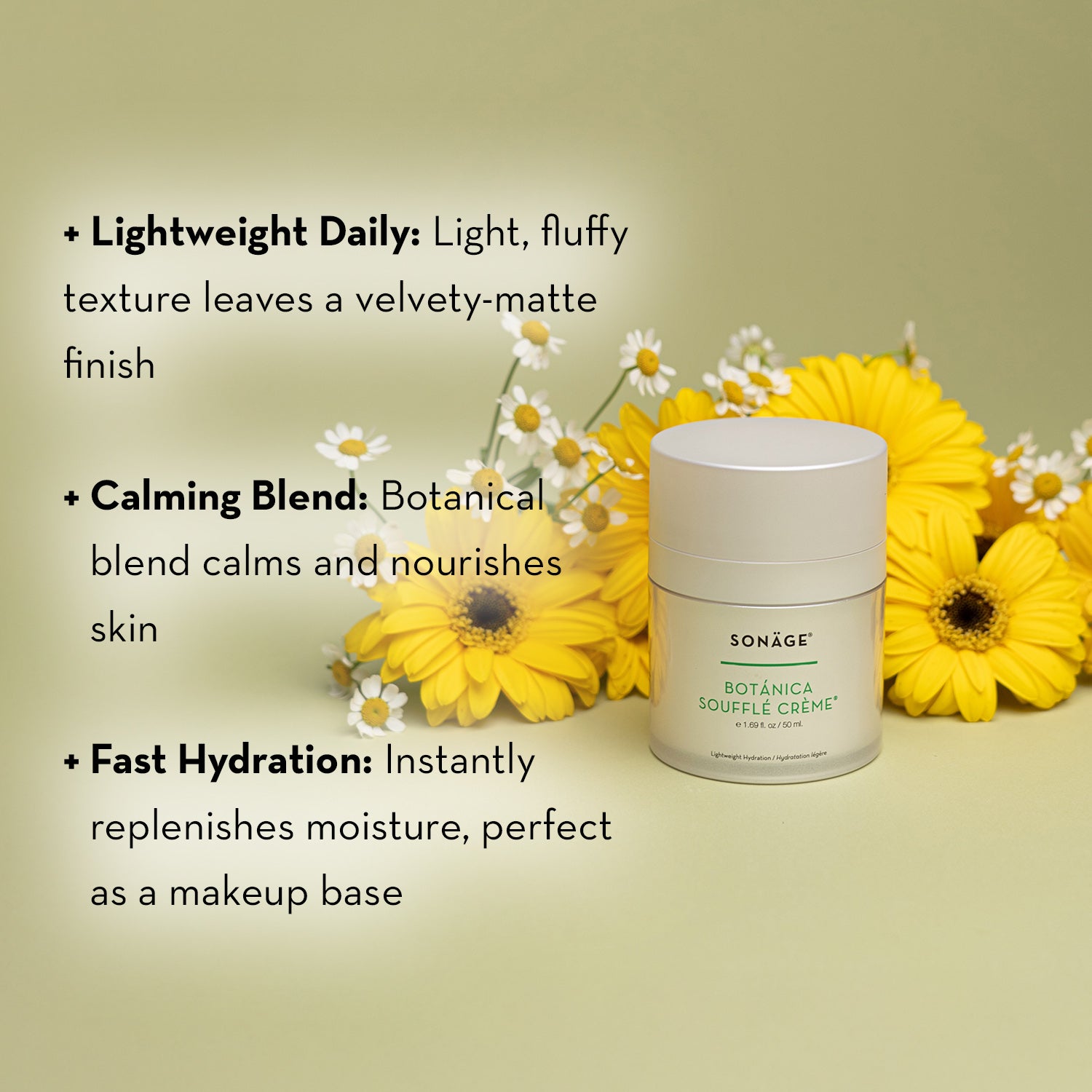 Botanica Souffle Creme® - Lightweight Hydrating Face Moisturizer for Dry & Sensitive Skin | Day & Night Cream for Women & Men | Vegan & Cruelty-Free Skincare