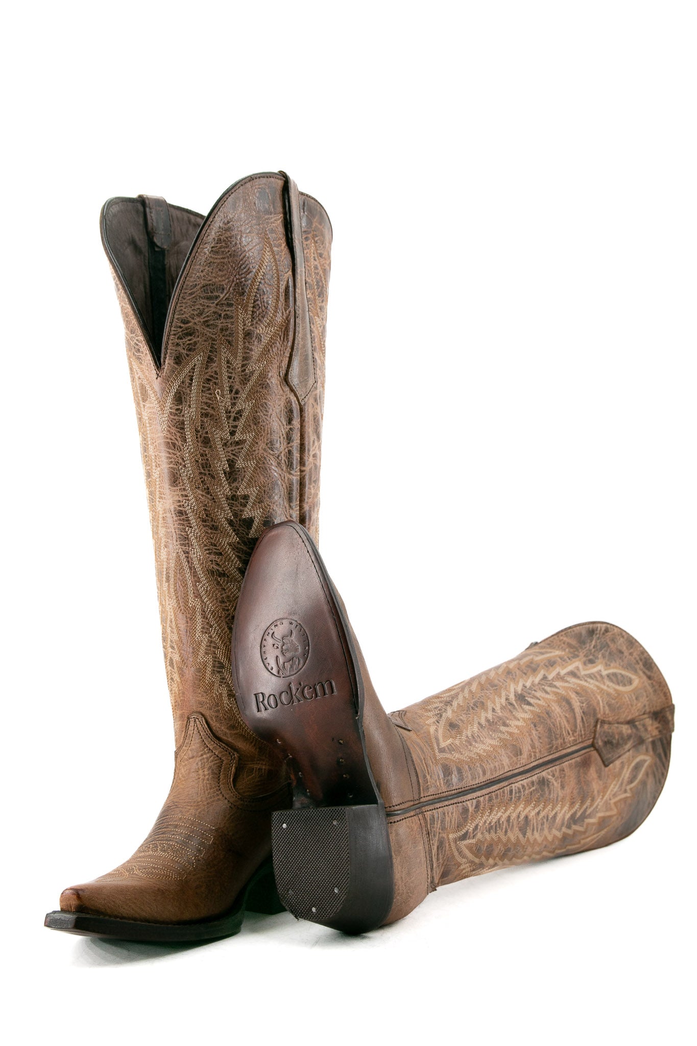 Valentina Tall Wide Calf Snip Toe Cowgirl Boots for Women - Comfortable Western Riding Boots for Country Dancing & Outdoor Adventures