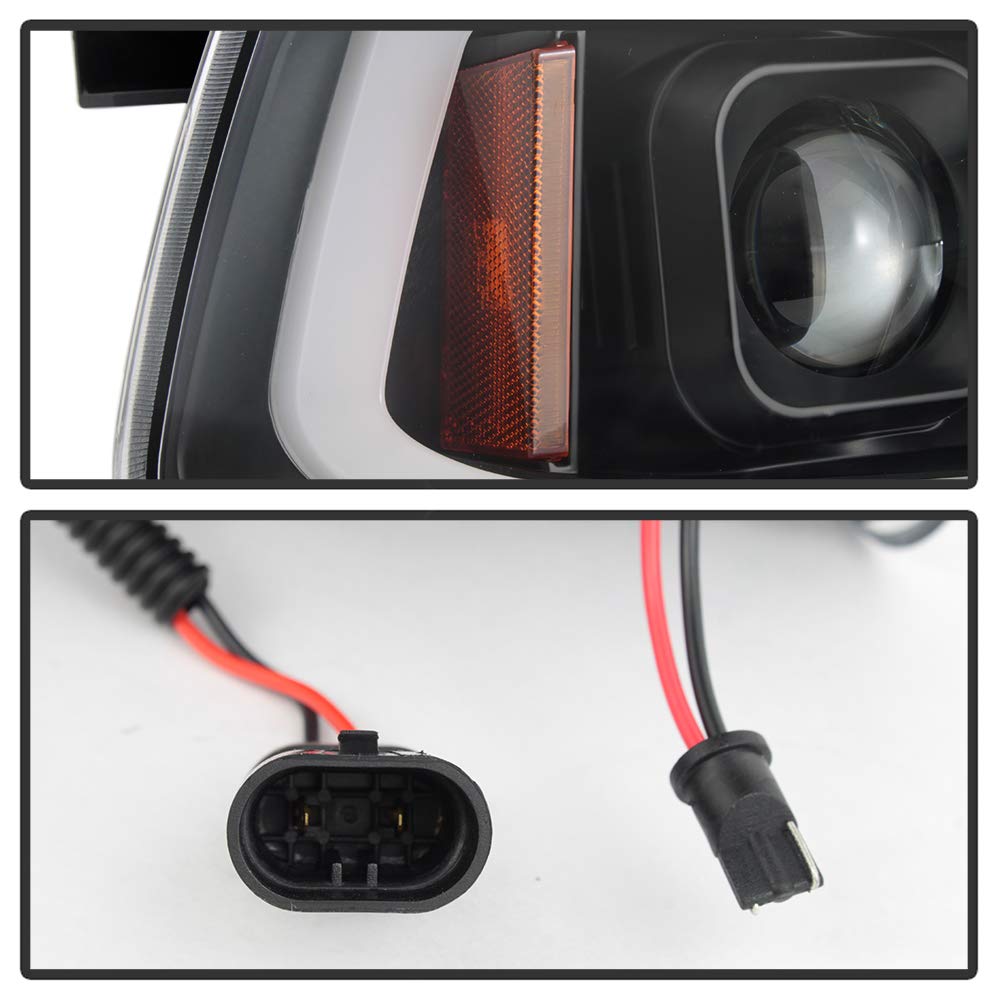 Bright LED Tube DRL Headlights for Dodge Charger 2006-2010 - Black/Clear Lens - Upgrade Your Ride with Daytime Running Lights for Enhanced Style & Safety