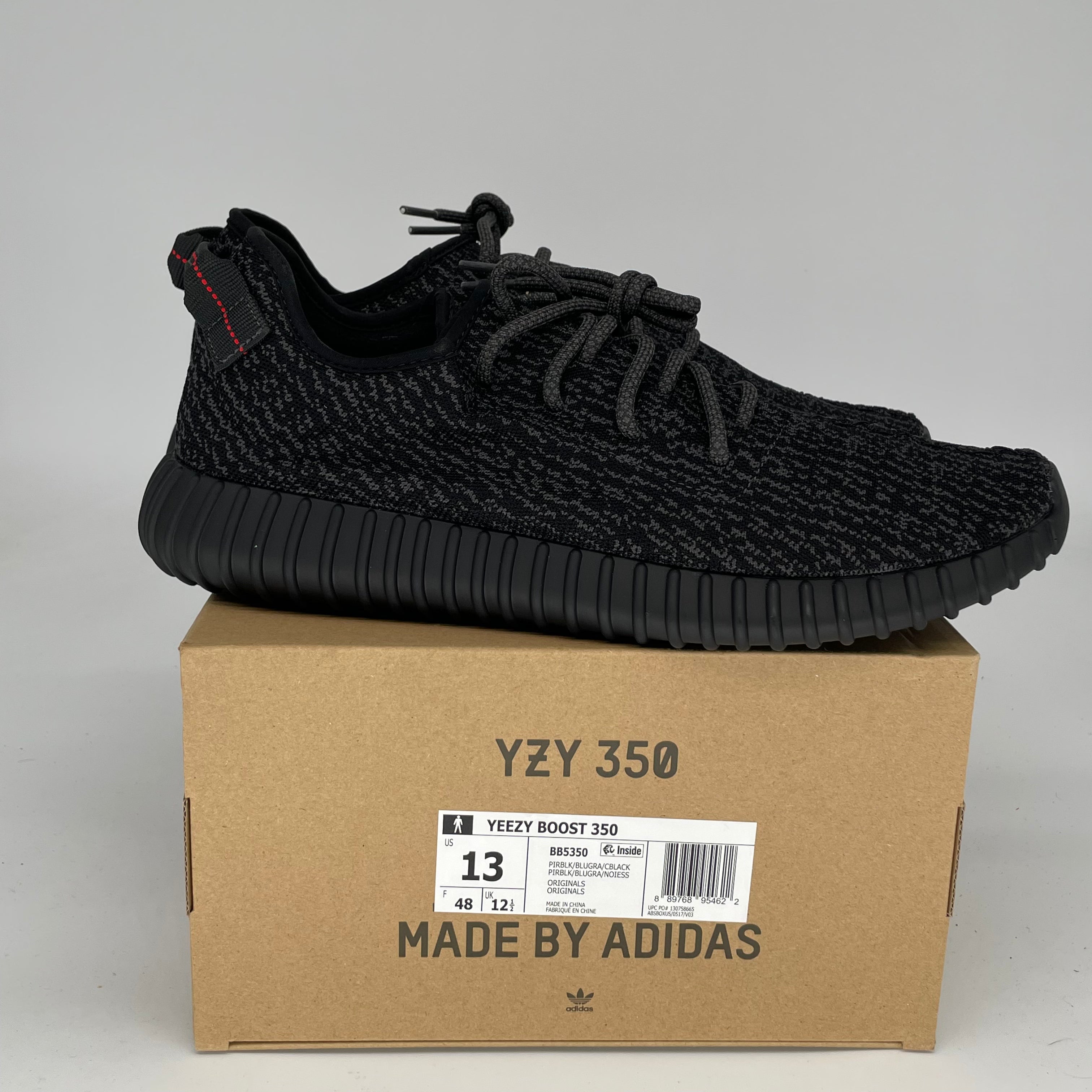 Adidas Yeezy Boost 350 V2 Pirate Black Men's Sneakers - Size 13 (BB5350) | Comfortable Running Shoes for Casual Wear & Street Fashion