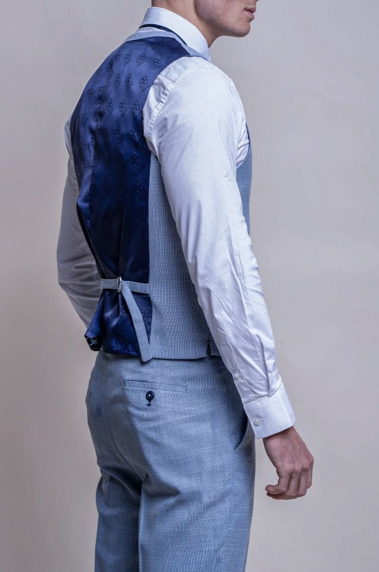 Cavani Miami Men's Sky Blue 3 Piece Suit | Slim Fit Business Suit for Weddings, Prom & Formal Events