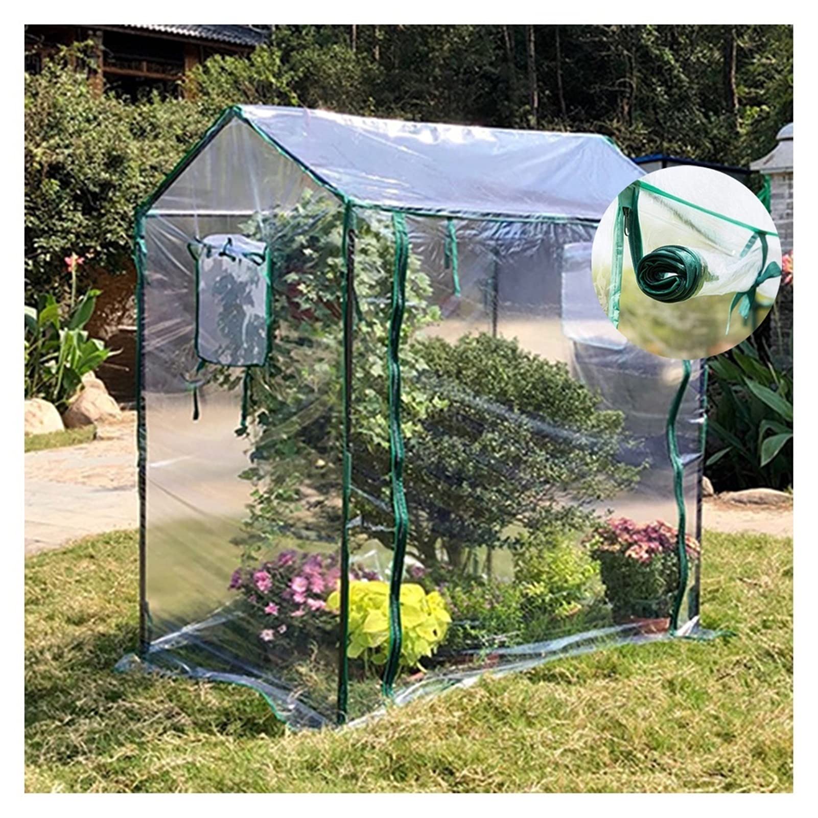 Gzhenh Portable Walk-in Greenhouse for Vegetables & Tomatoes - 3pcs Compact Plant Shed with Roll-up Door (130x90x150cm) | Perfect for Home Gardening, Backyard Planting & Seasonal Plant Protection