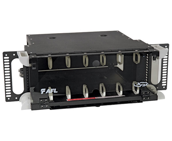 AFL XFM 12-Port Fixed 4U Fiber Optic Patch Panel - High-Density Rack Mount for Data Centers & Telecom Networks