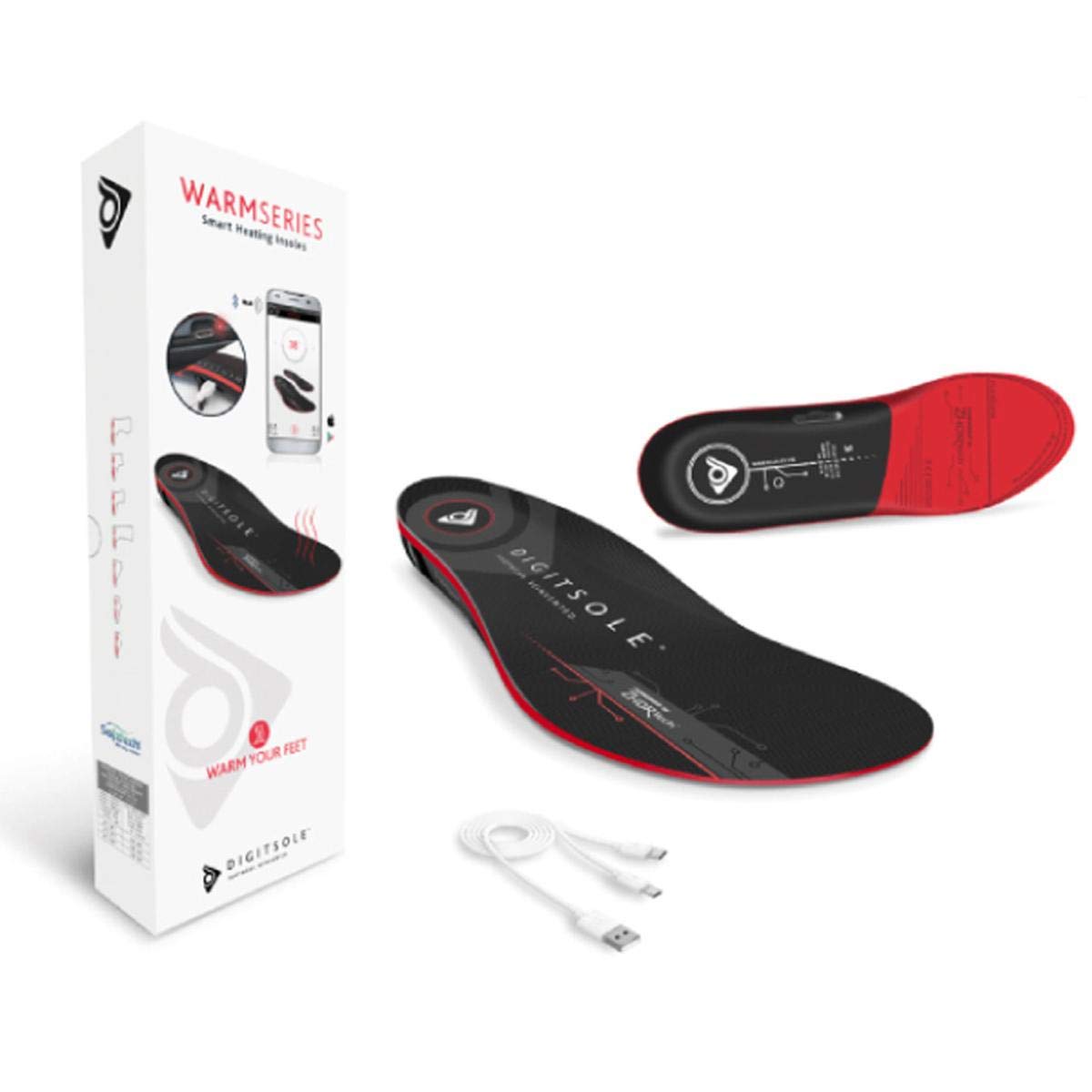 Digitsole Heated Insoles Warm Series V6 - Rechargeable Electric Foot Warmers for Men & Women - Perfect for Winter Hiking, Skiing & Cold Weather Outdoor Activities