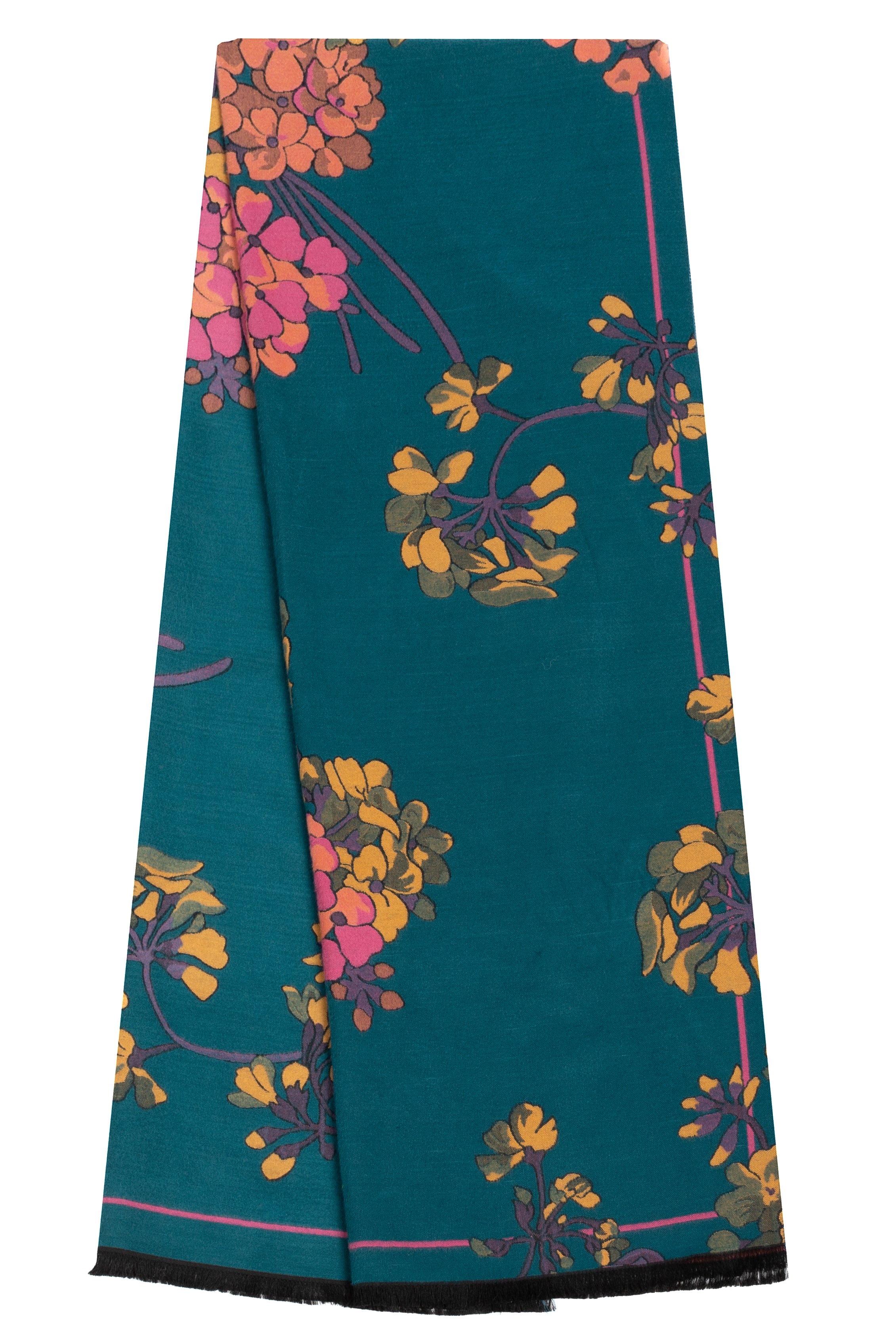 Two Tone Floral Reversible Scarf - Soft Lightweight Womens Fashion Accessory for Spring & Fall Outfits