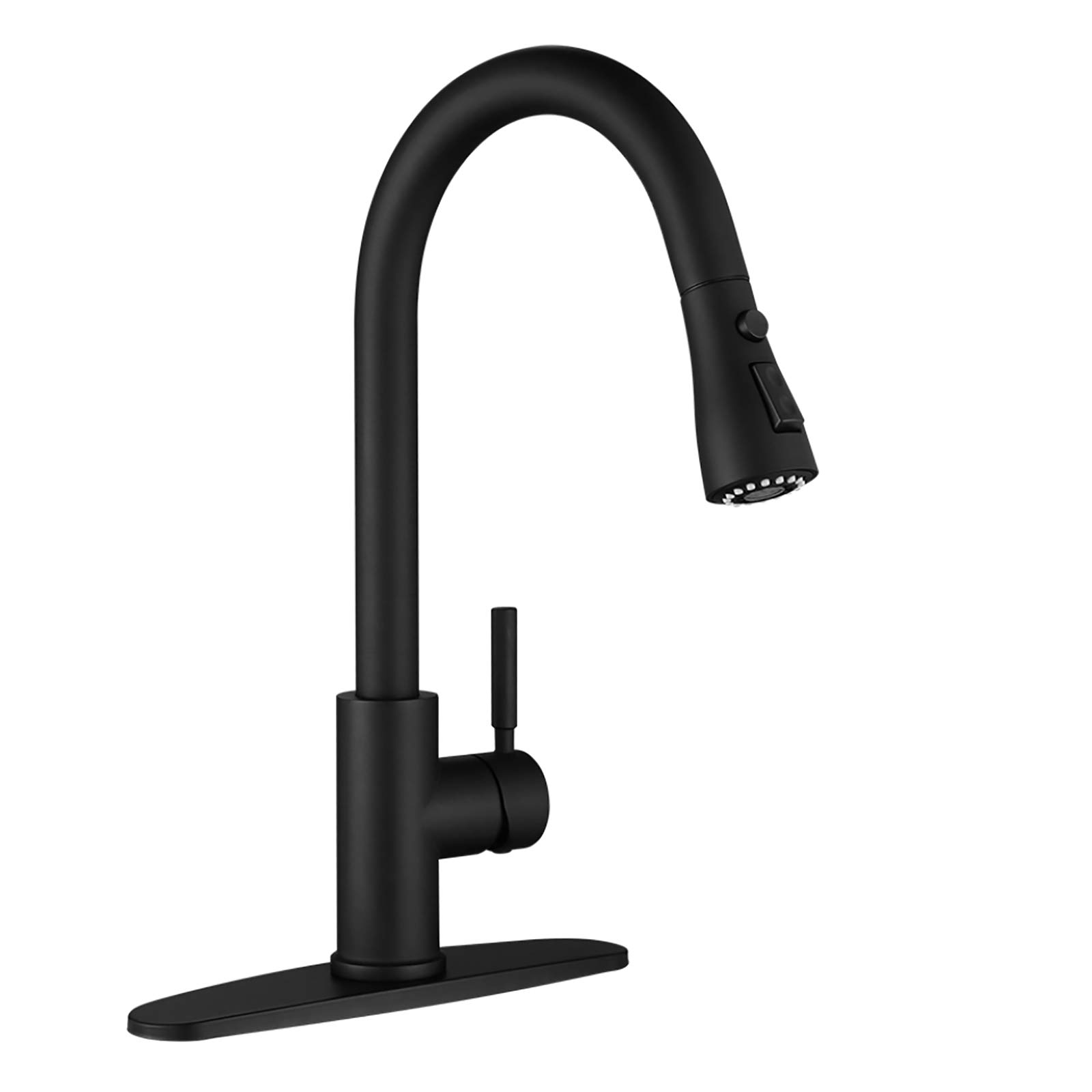 WEWE Commercial Stainless Steel Single Handle Kitchen Faucet with Pull Down Sprayer - Farmhouse, RV, Camper, Laundry & Bar Sink Faucet for Modern & Rustic Kitchens