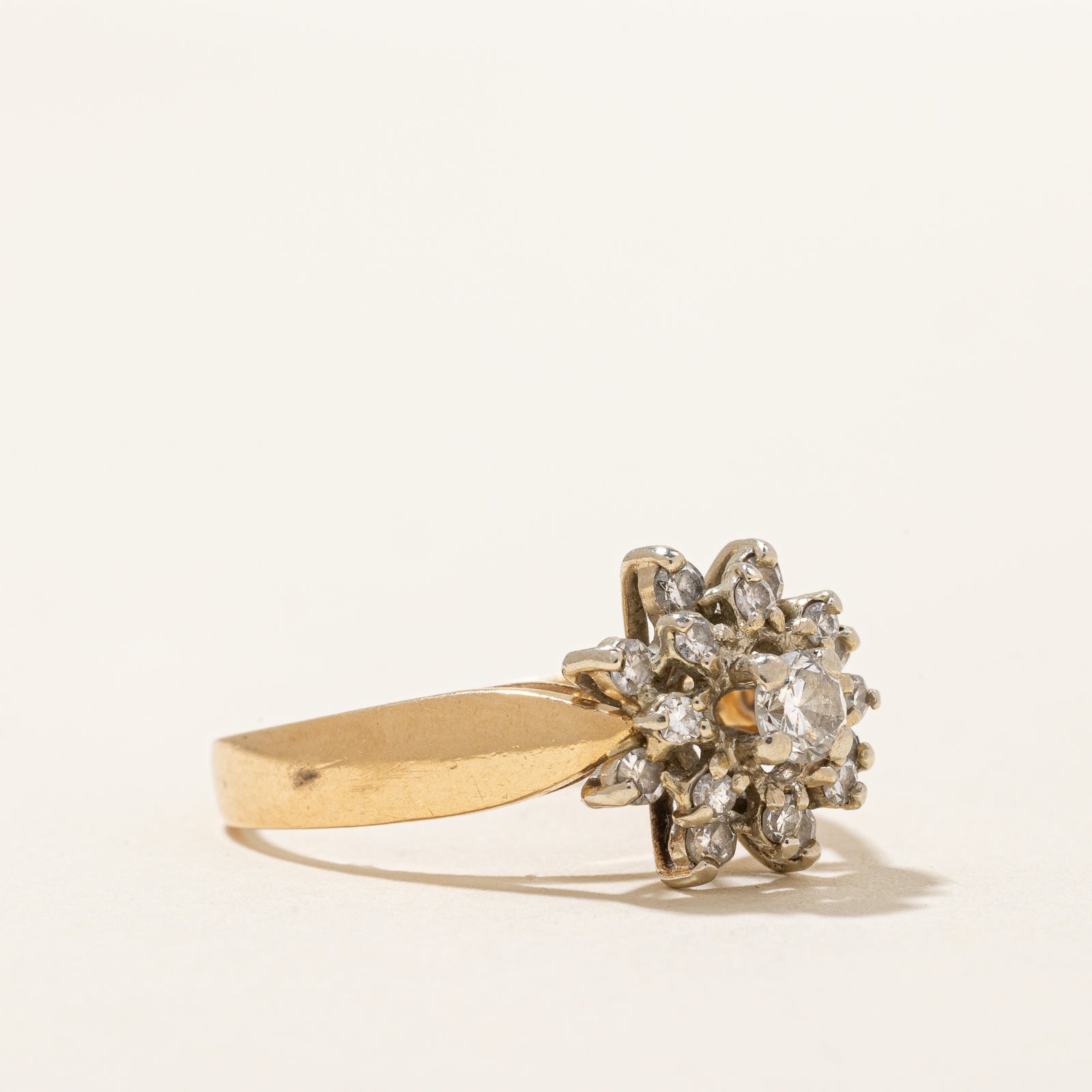 0.49ctw Diamond Flower Ring - Size 6.75 - Elegant Floral Engagement Ring for Women - Perfect for Weddings, Anniversaries & Romantic Gifts