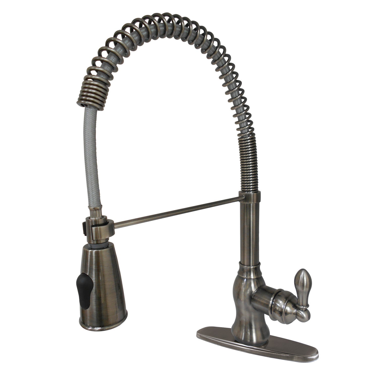 American Classic GSY8894ACL Single Handle Deck Mount Kitchen Faucet - 1 or 3 Hole Installation, Black Stainless Steel, Perfect for Pre-Rinse and Everyday Kitchen Tasks