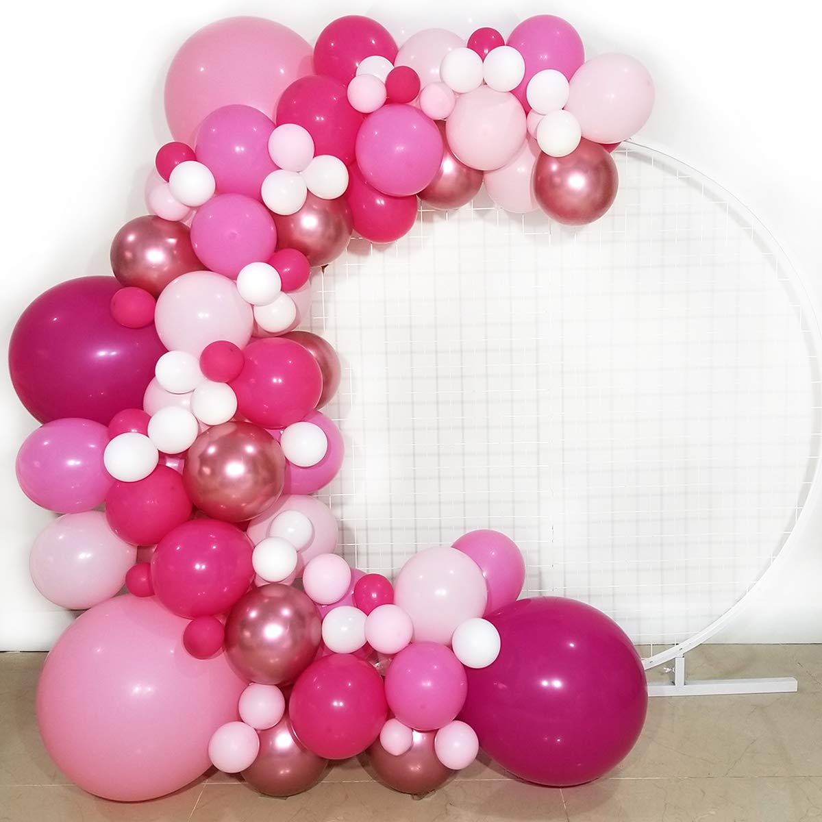 Rose Gold & White Latex Balloon Garland - Pink Party Decor for Birthday, Baby Shower, Bridal Shower & Wedding Decorations - Perfect for Girls' Theme Parties & Special Events