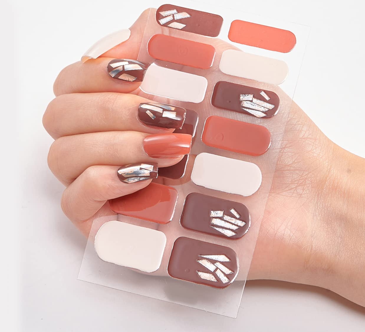 3D Nail Stickers for Women & Girls - Waterproof Self-Adhesive Glitter Nail Art Decals - DIY Luxury Peel Off Nail Extensions (14 Pieces, Multicolor) - Perfect for Parties, Weddings & Everyday Nail Fashion