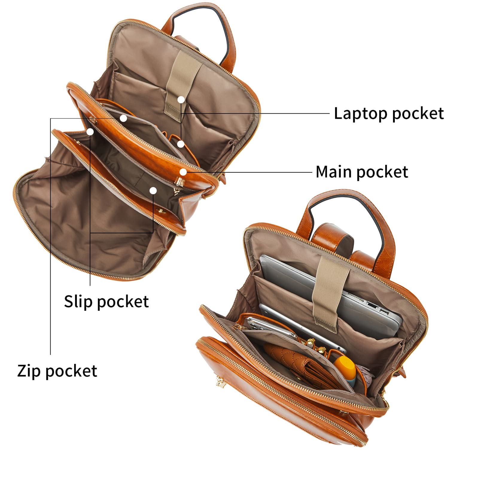 Telena Women's Laptop Backpack - Stylish 15.6 Inch Computer Bag for Work, College & Travel - Durable Casual Business Backpack (Brown) - Perfect for Office, School & Daily Commute