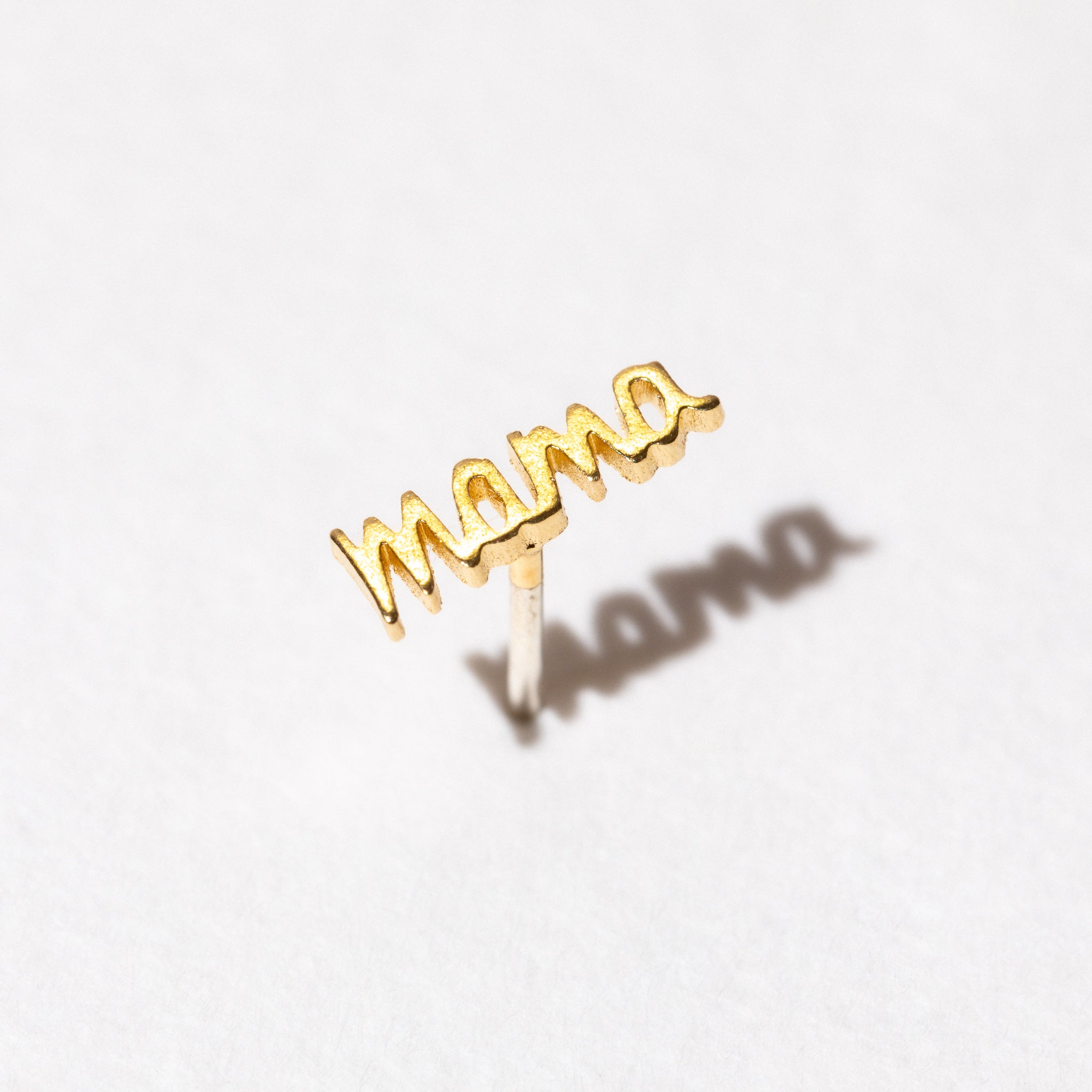 Mama Script Stud Earrings - Elegant Gold Plated Studs for Women, Perfect for Everyday Wear & Special Occasions