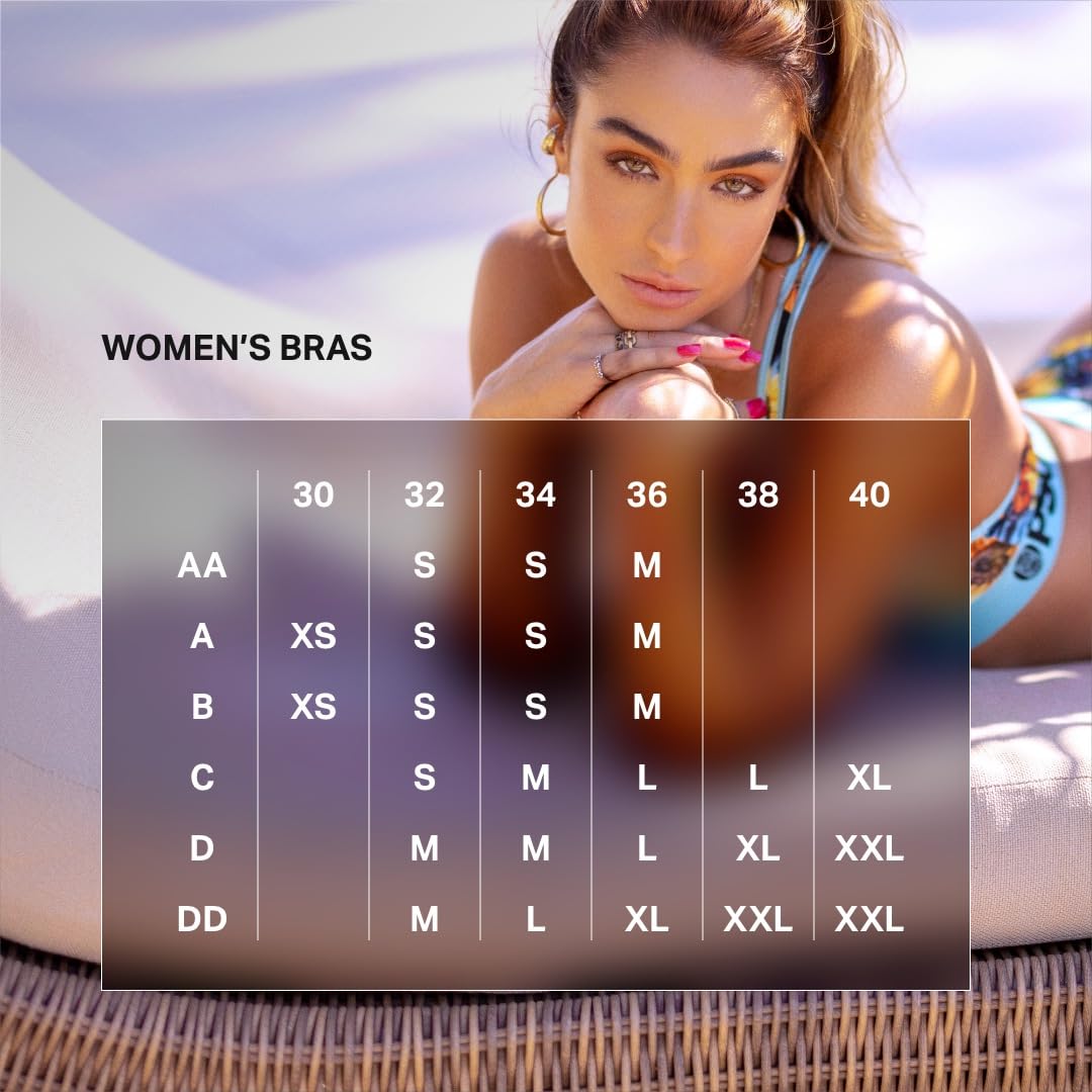 PSD Women's Luxury Print Sports Bra - Racerback Workout Top with Breathable Microfiber Fabric for Yoga, Running & Gym | High Support Athletic Wear