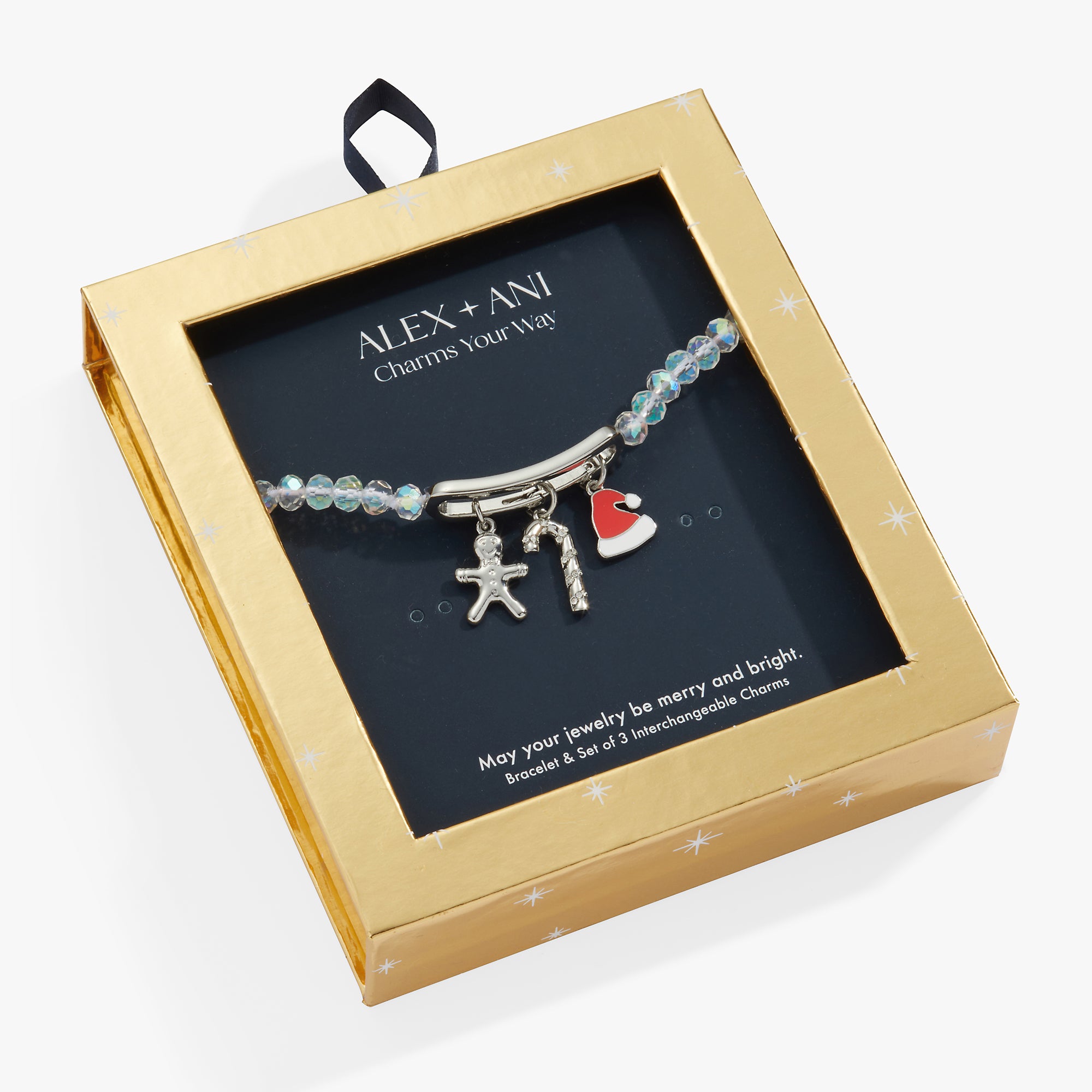 Stylish Holiday Mix & Match Charm Stretch Bracelet Set - Perfect for Christmas Gifts, Party Favors & Everyday Wear