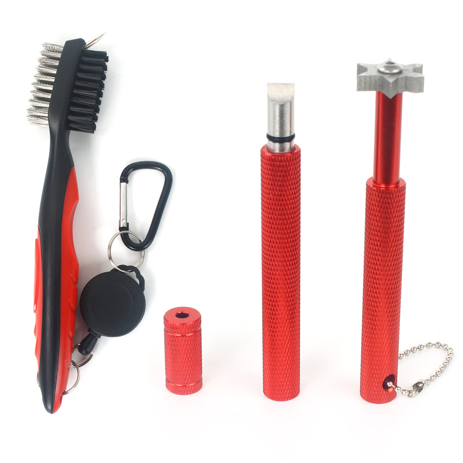 VIPMOON Golf Club Groove Sharpener Tool - Retractable Golf Brush & Cleaner with Aluminum Carabiner for Wedge & Irons (U/V Grooves) | Durable Golf Accessories for Men | Perfect for Course Maintenance & Pre-Game Preparation