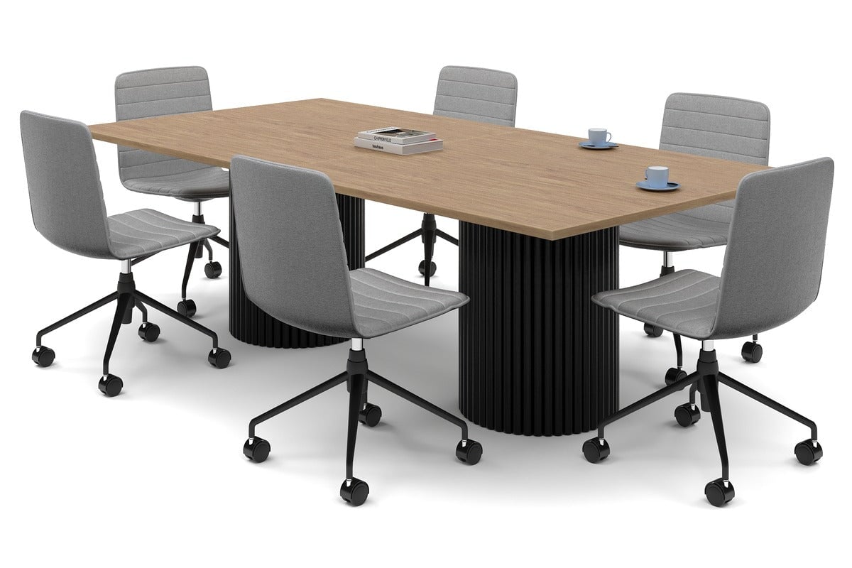 Premium Baobab Circular Base Boardroom Rectangle Table - 2400L x 1200W - Durable Conference Table for Office Meetings & Corporate Events