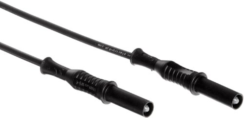 Cal Test Electronics CT2162 4mm Straight Banana Plug Test Leads - 18 AWG, 12 Amp, 200cm Silicone Jacket, Black (10-Pack) - Perfect for Electronics Testing, Lab Equipment & DIY Projects