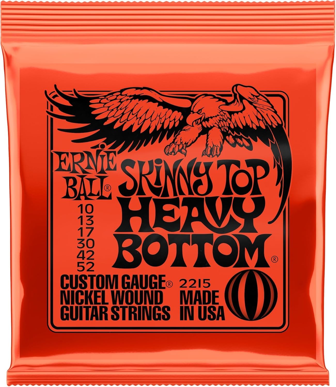 Ernie Ball P02215 Skinny Top Heavy Bottom Nickel Wound Electric Guitar Strings, 10-52 Gauge (2 Pack) - Perfect for Rock, Metal & Drop Tuning Performances