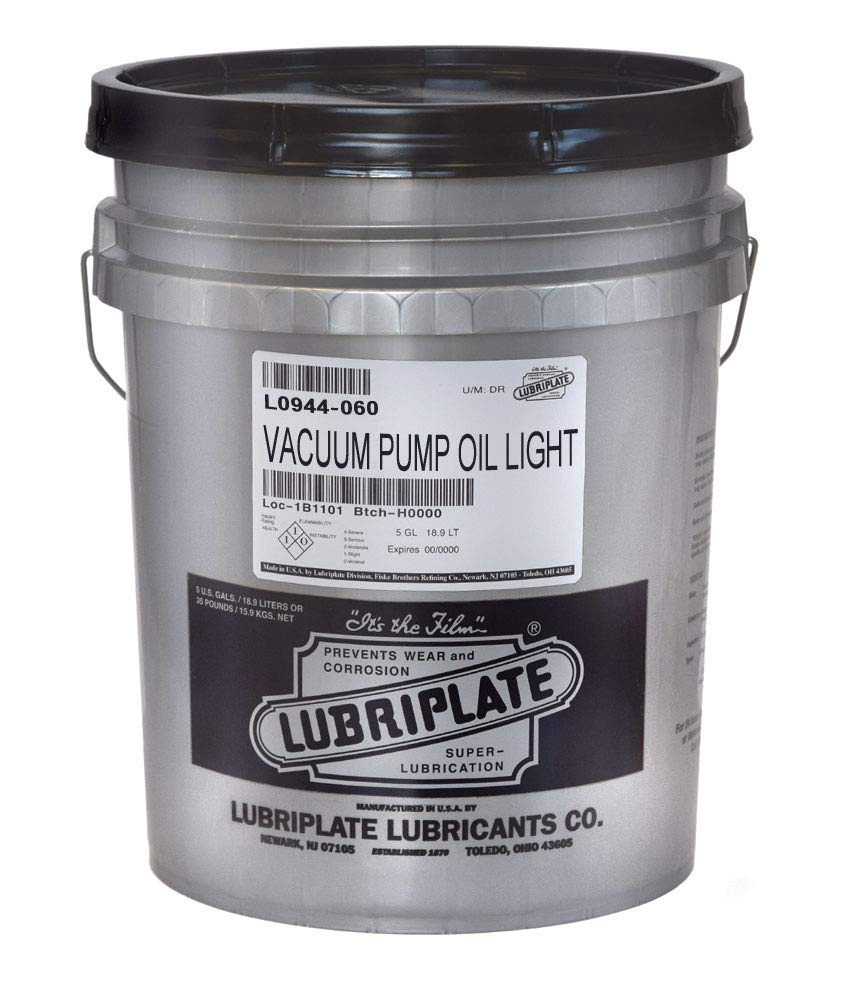 Lubriplate L0944-060 Vacuum Pump Oil - Light Grade, 5 Gallon Pail | High Performance Lubricant for Industrial & Laboratory Vacuum Pumps | Ideal for HVAC, Medical Equipment & Scientific Applications