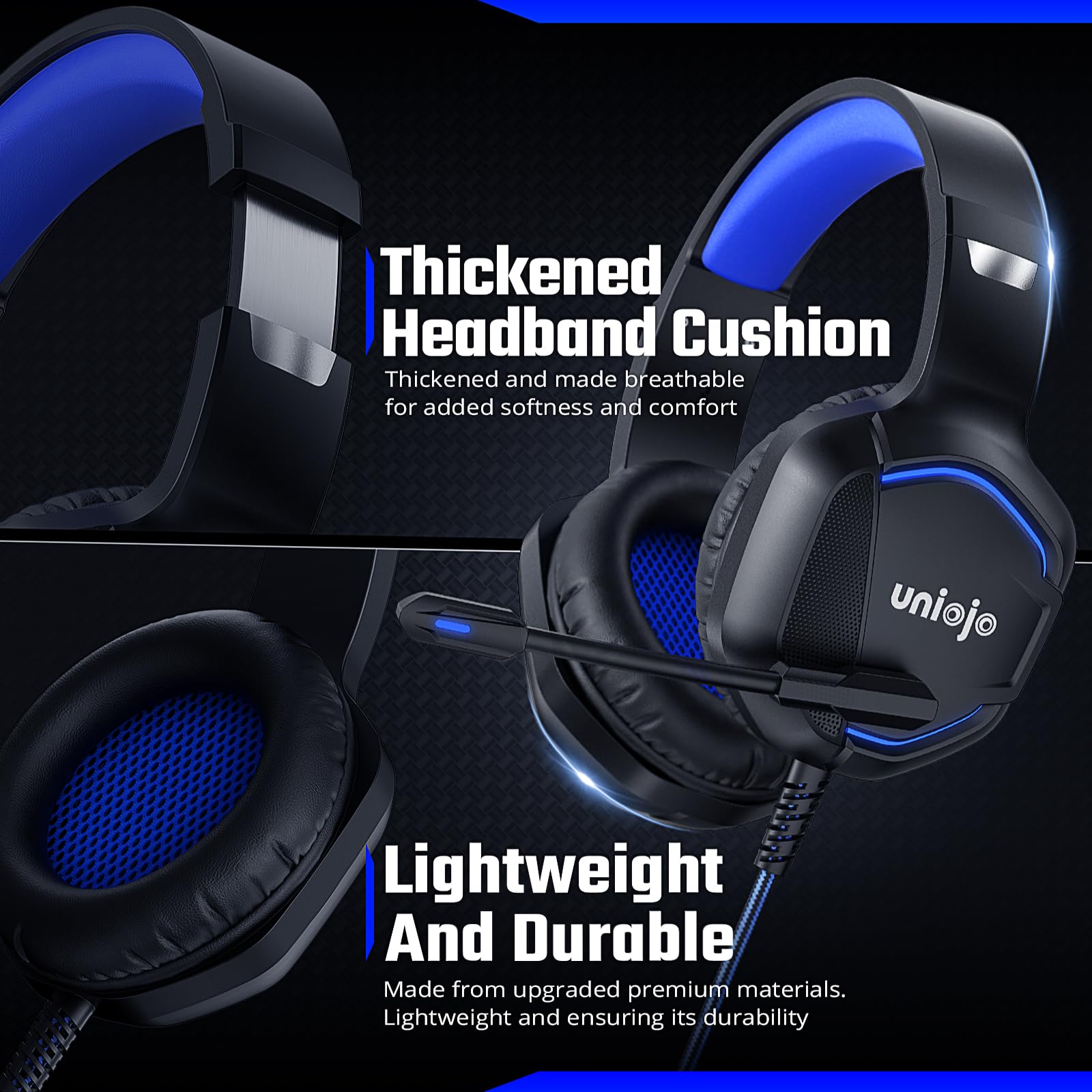 Best Noise-Canceling Gaming Headset with Mic for PC, Laptop, Mac, Xbox Series X/S, PS5, PS4, Nintendo Switch - Wired Over-Ear Headphones with Surround Sound, LED Lights & Memory Foam Ear Cushions (Black) - Perfect for Competitive Gaming, Streaming & Long Gaming Sessions