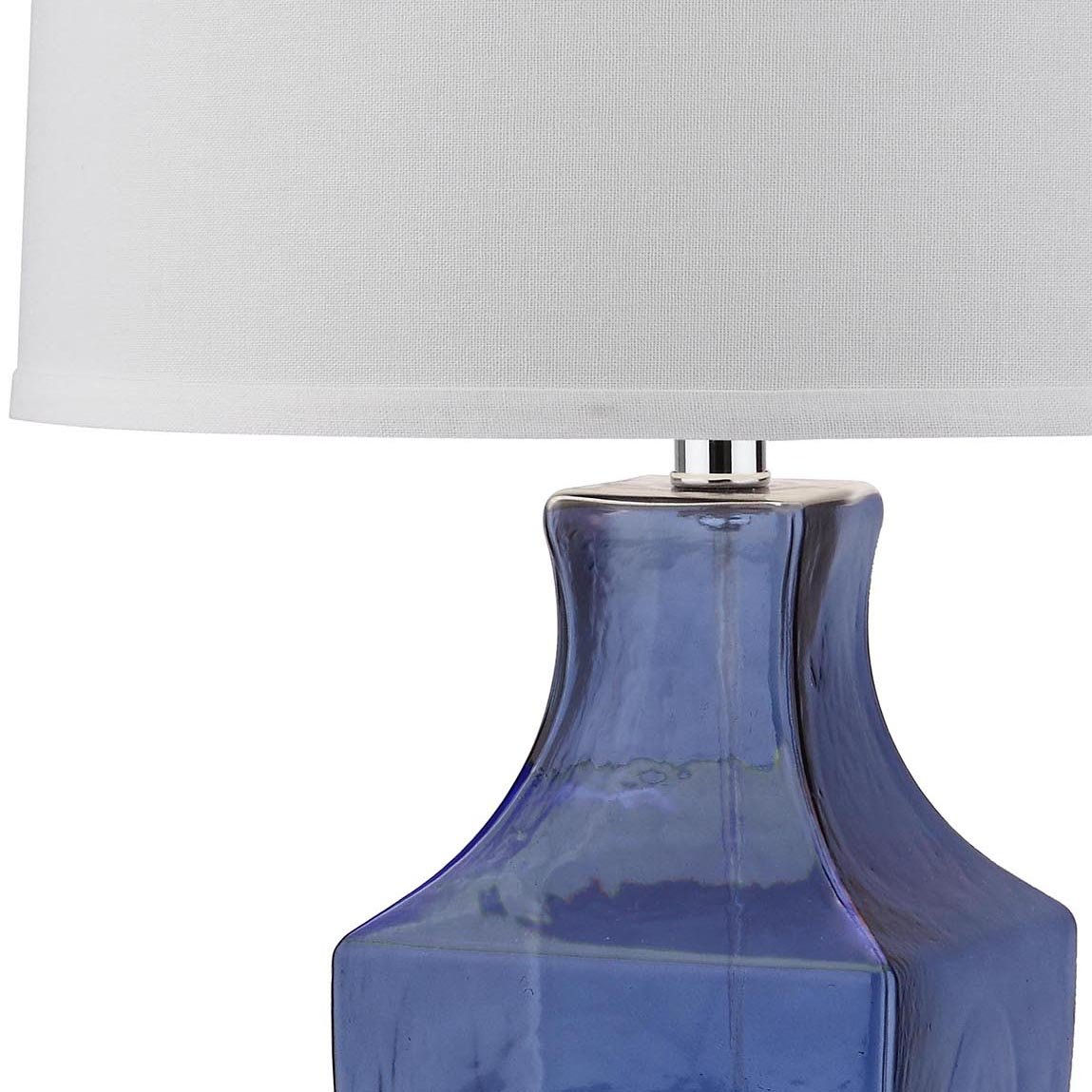 Safavieh Blue and White Glass Bottom Table Lamp Set of 2 - Modern Home Decor for Living Room, Bedroom & Office Lighting