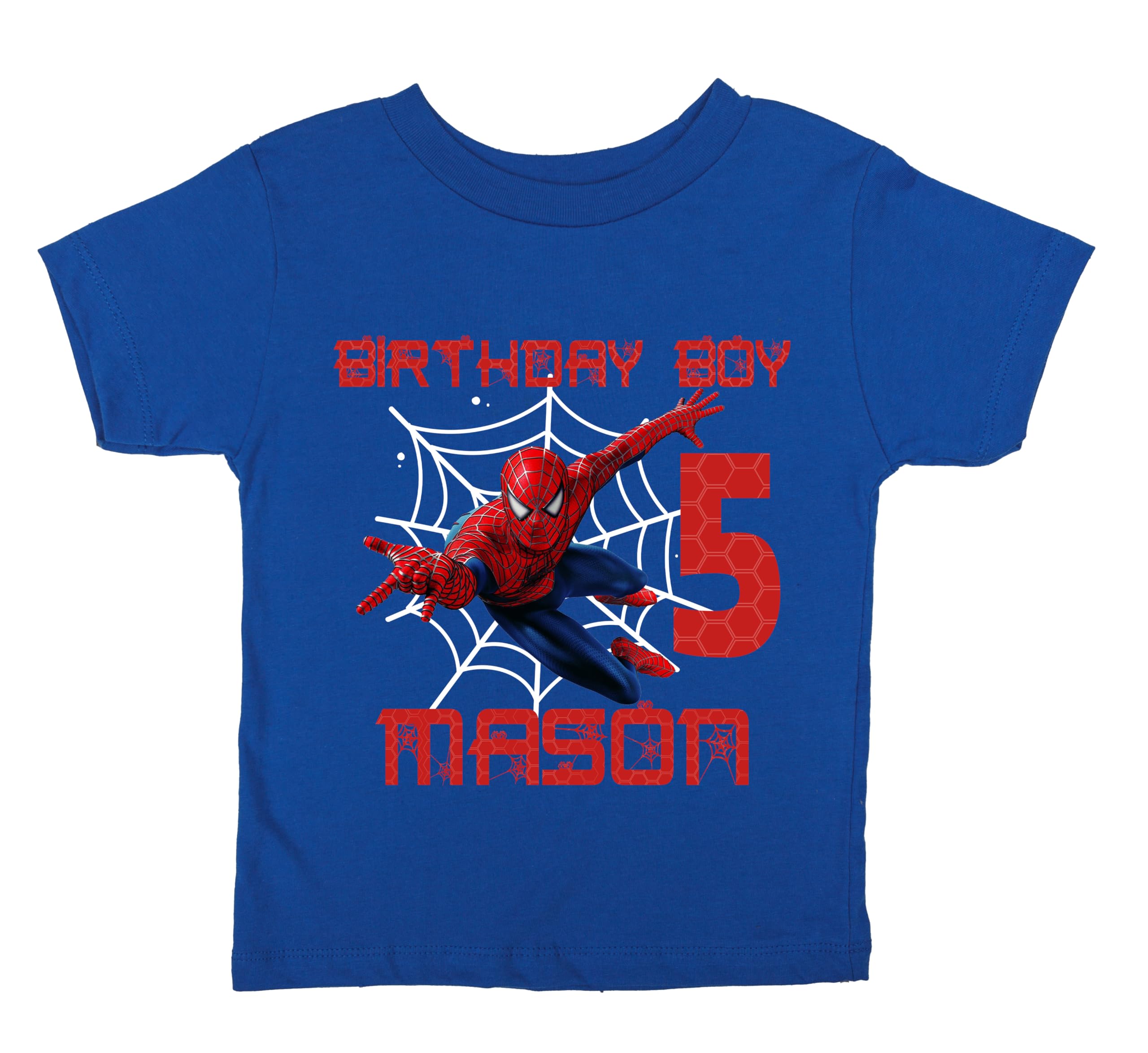 Spider Superhero Birthday T-Shirt for Toddlers & Kids - Custom Family Matching Outfit for Birthday Parties & Special Events
