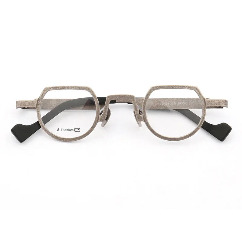 Aror Unisex Full Rim Flat Top Round Titanium Eyeglasses 47020 - Lightweight & Durable Titanium Frame for Men & Women - Perfect for Reading, Work & Everyday Wear