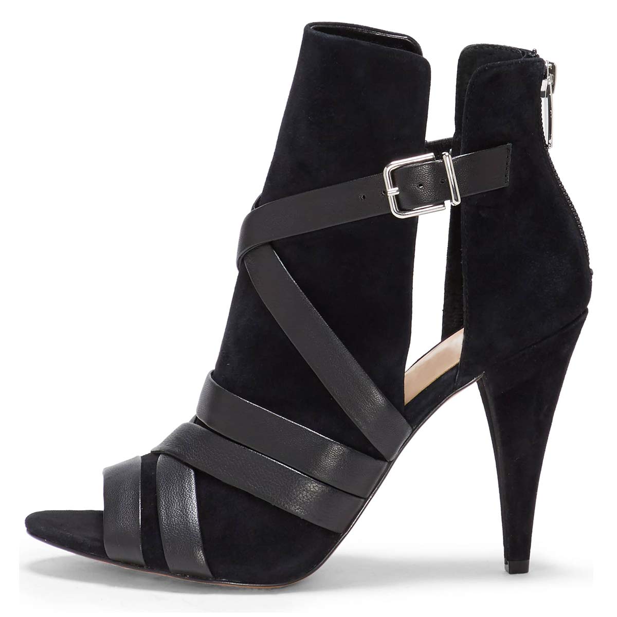 YDN Women's Peep Toe Cone High Heel Booties - Stylish Buckle Pumps for Party & Evening Dress | Perfect for Night Out, Club, Wedding & Special Occasions