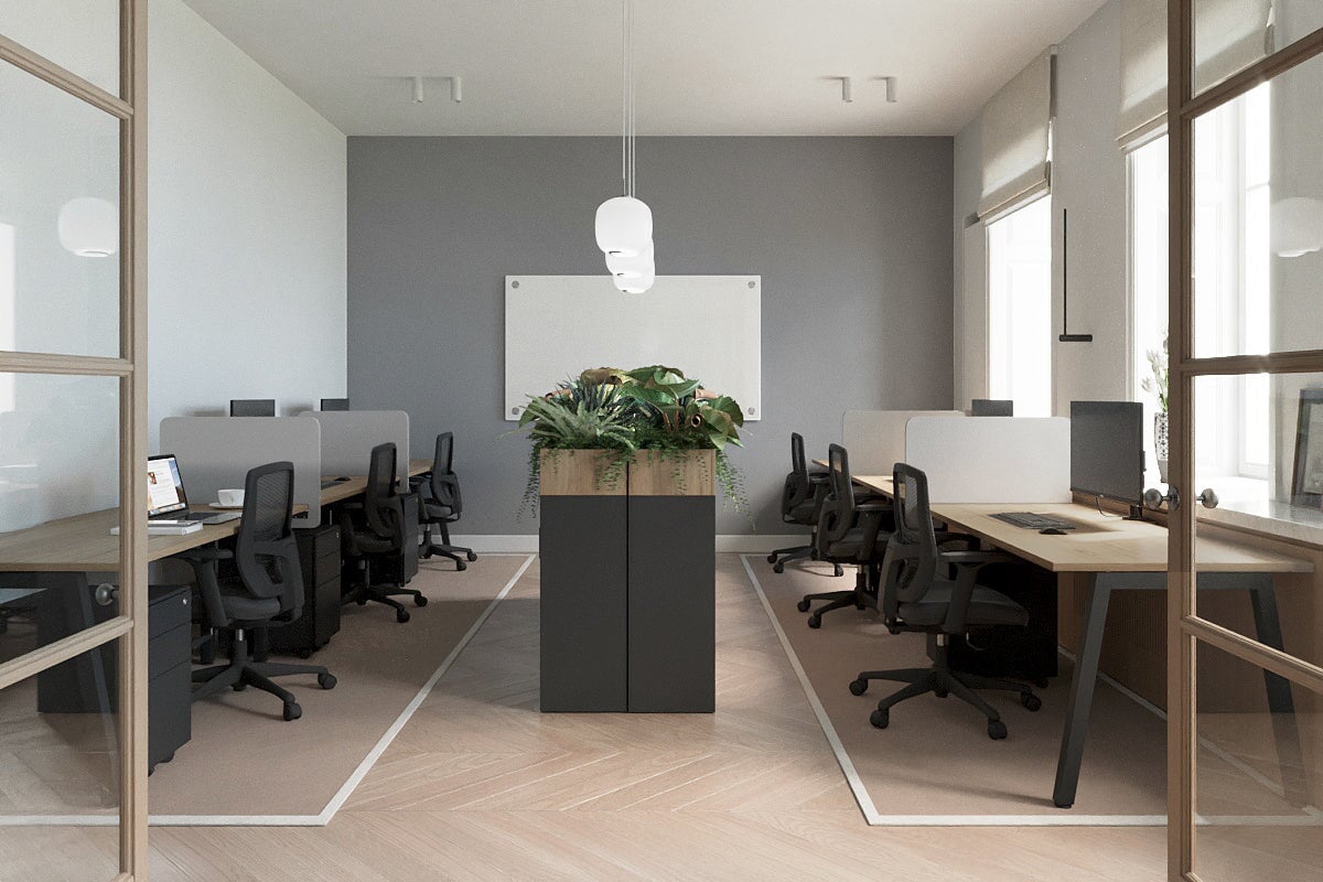 Quadro 3 Person Office Workstation - 1200L x 700W Executive Desk for Collaborative Workspaces | Perfect for Team Projects, Meetings & Open Office Layouts